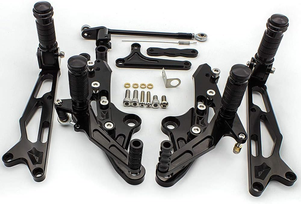 PROCNC Motorcycle Aluminum Rearsets Foot Pegs Rear Sets Footrest Fit for Honda Grom MSX125 2016 2017 2018 2019 2020 (Black) - Gold image number 4