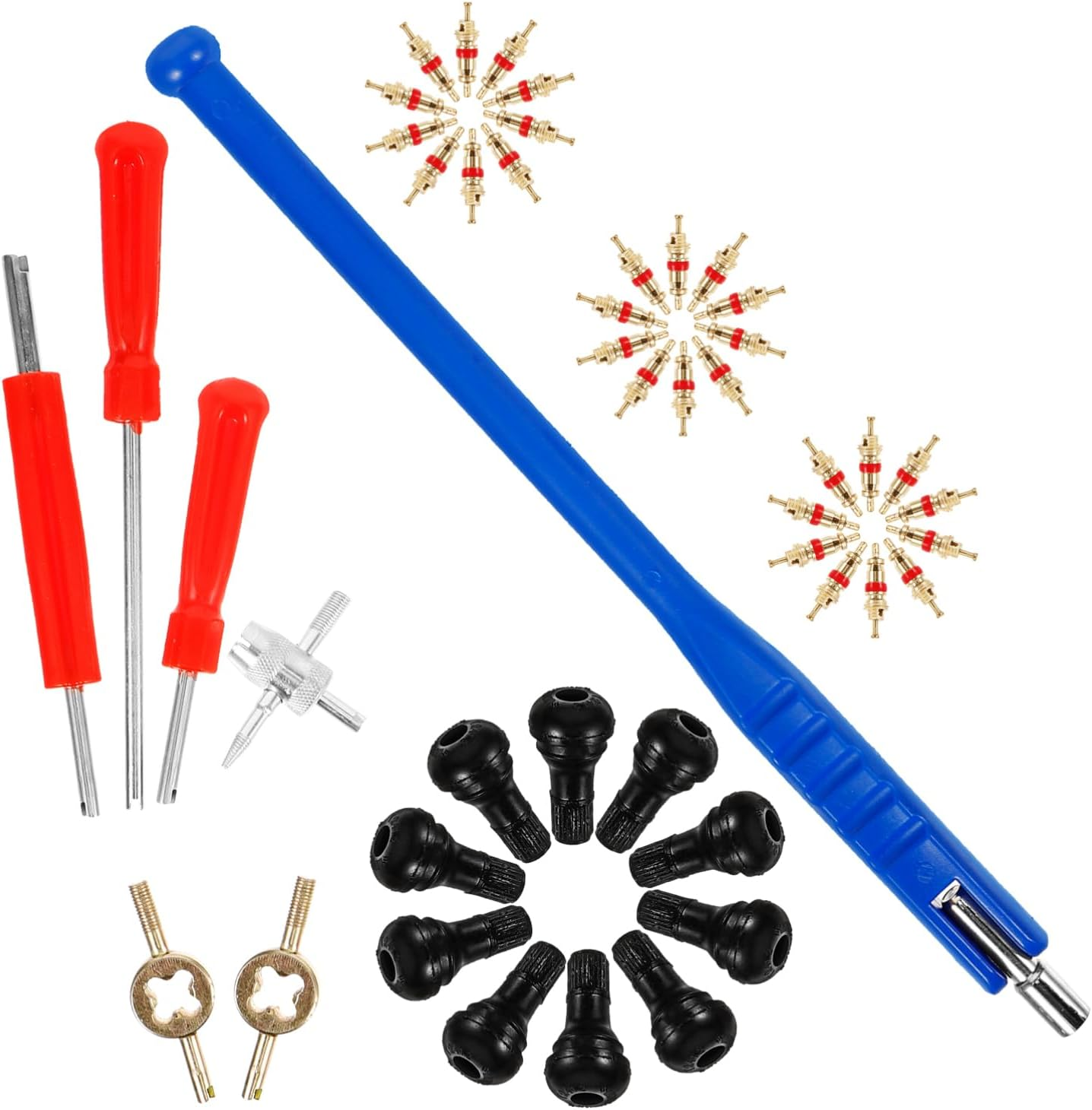 SEWOART Valve Stem Removal Tool Set 47Pcs Valve Core Remover and for Car Wheel Repair Automotive Tire Maintenance