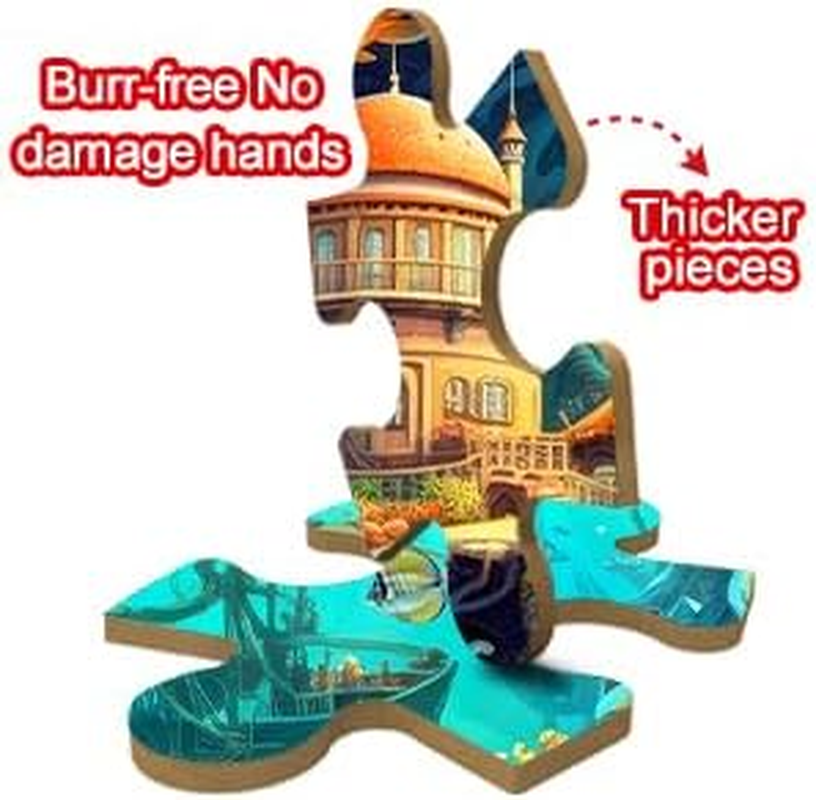 Jigsaw Puzzles for Adults 1000 Pieces, Interlock Perfectly Letter on Back No Dust, Home Decor Birthday Gift Toy for Men Women Elders Seniors, 1:1 Poster - Whimsical Undersea image number 5