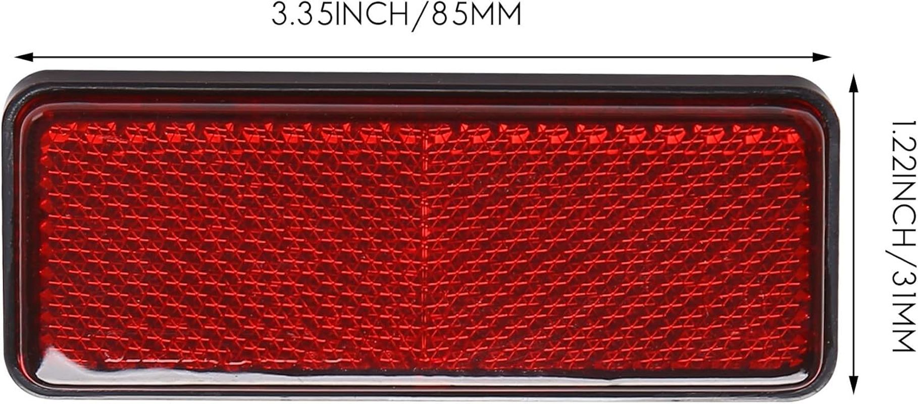 Red Light Rear Motorbike Quad Scooter Bike Reflector Number Plate Rectangle Reflector For image number 2