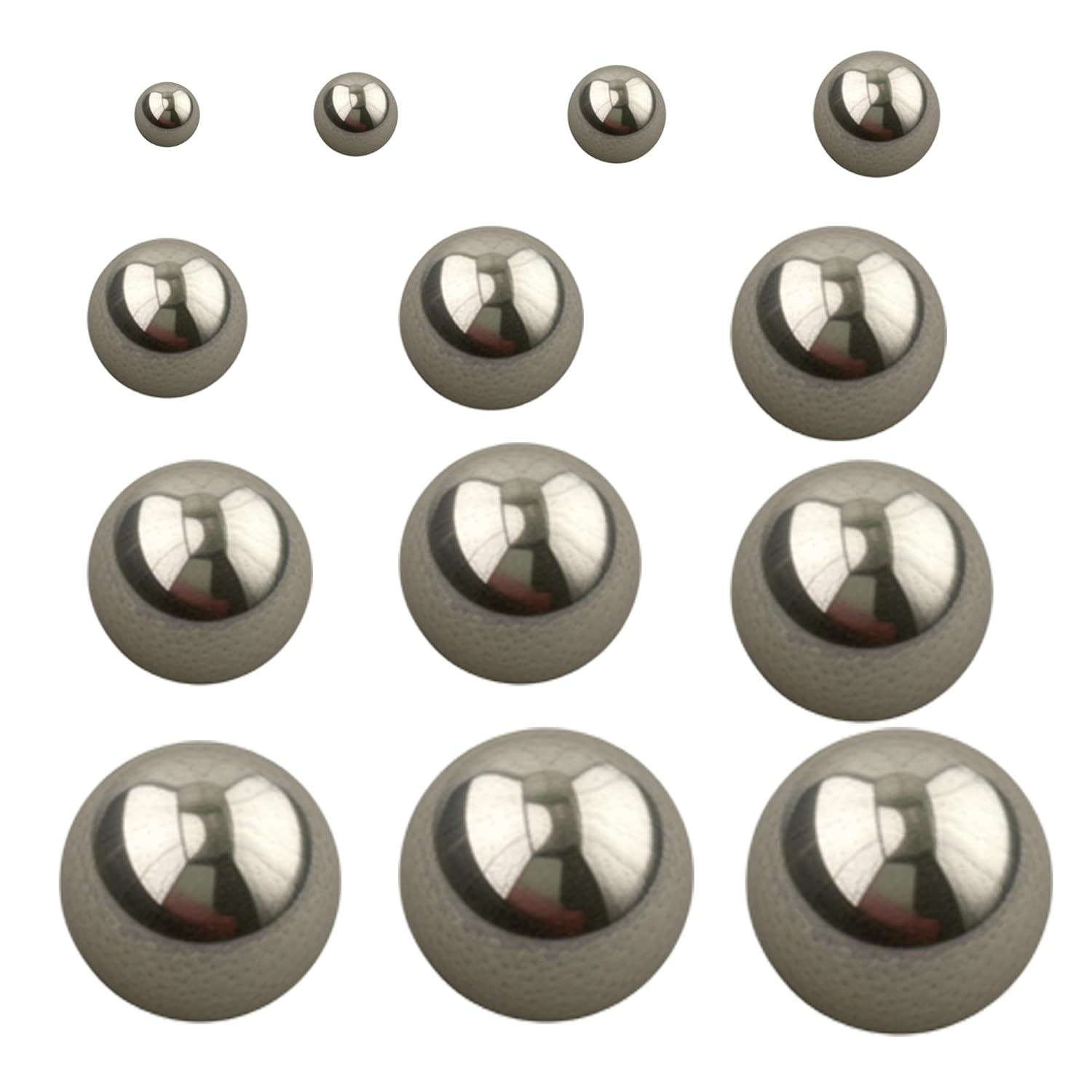 EFGTEK 539 Pcs Metric Precision Chrome Steel Bearing Balls Assortment Kits,Assorted Stainless Steel Loose Bearing Steel Balls, 2/2.5/3/3.5/4/4.5/5/5.5/6/7/8/9/10 Mm Meal Bearing Steel Ball image number 4