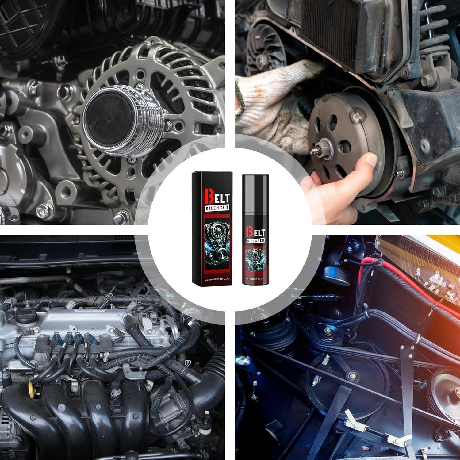 Belt Dressing Spray Automotive - 100Ml Belt Silencer, Anti-Friction Lubricant | Prolongs Beltt Life, Spray-On Noise Protector for Car Engine, Truck Belts Maintenance, Prevents Squeaky Belts, Engine image number 3