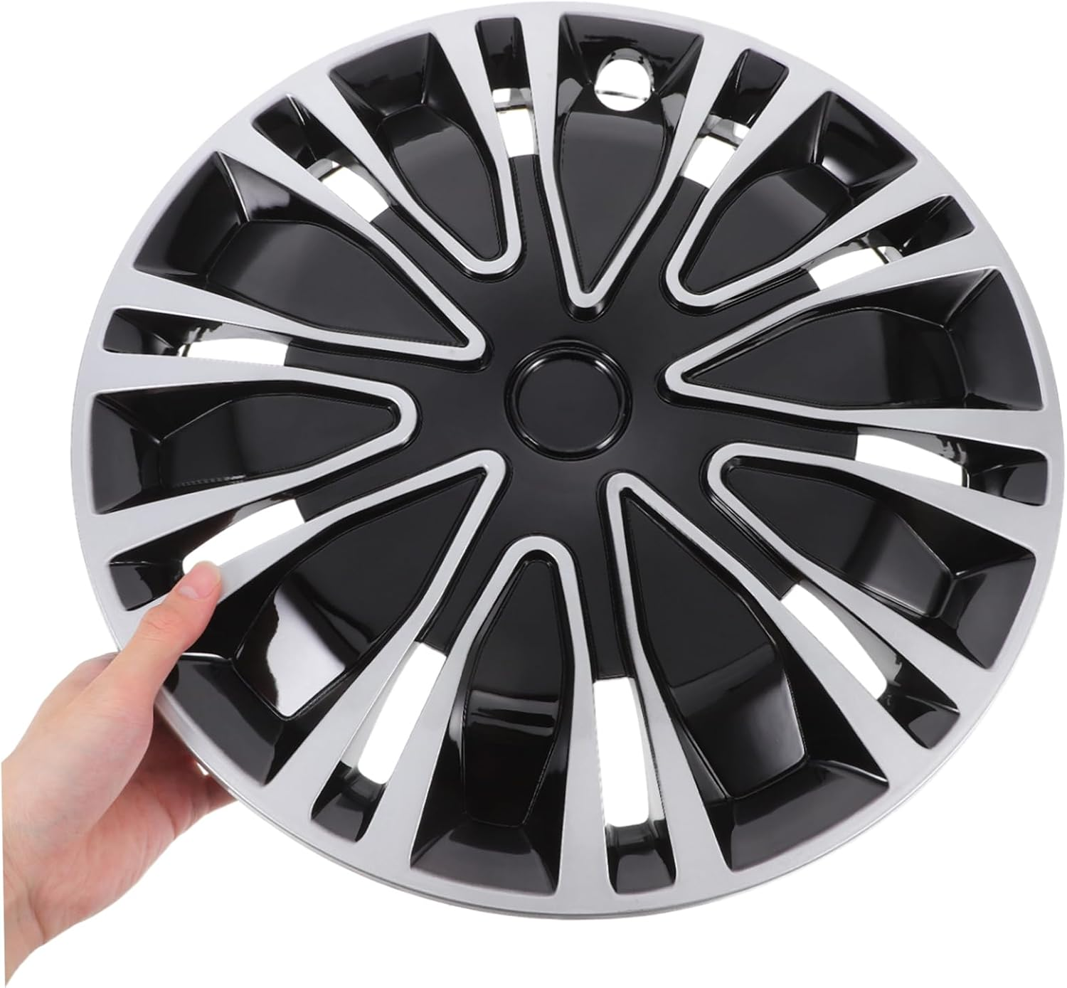 WEKADRIN Automotive Wheel Hub Caps 18.3-Inch Hub Covers for Cars Silver Black Decorative Steel Rim Hubcaps Replacement Suitable for Universal Vehicle Wheels image number 5