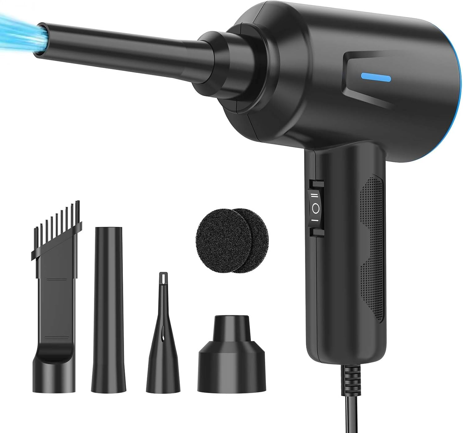 Meudeen Air Duster - Electric Air Blower - 5.74Oz High Power Cleaning for Computer - PC - 2 Gear Compressed Air (Green) image number 1