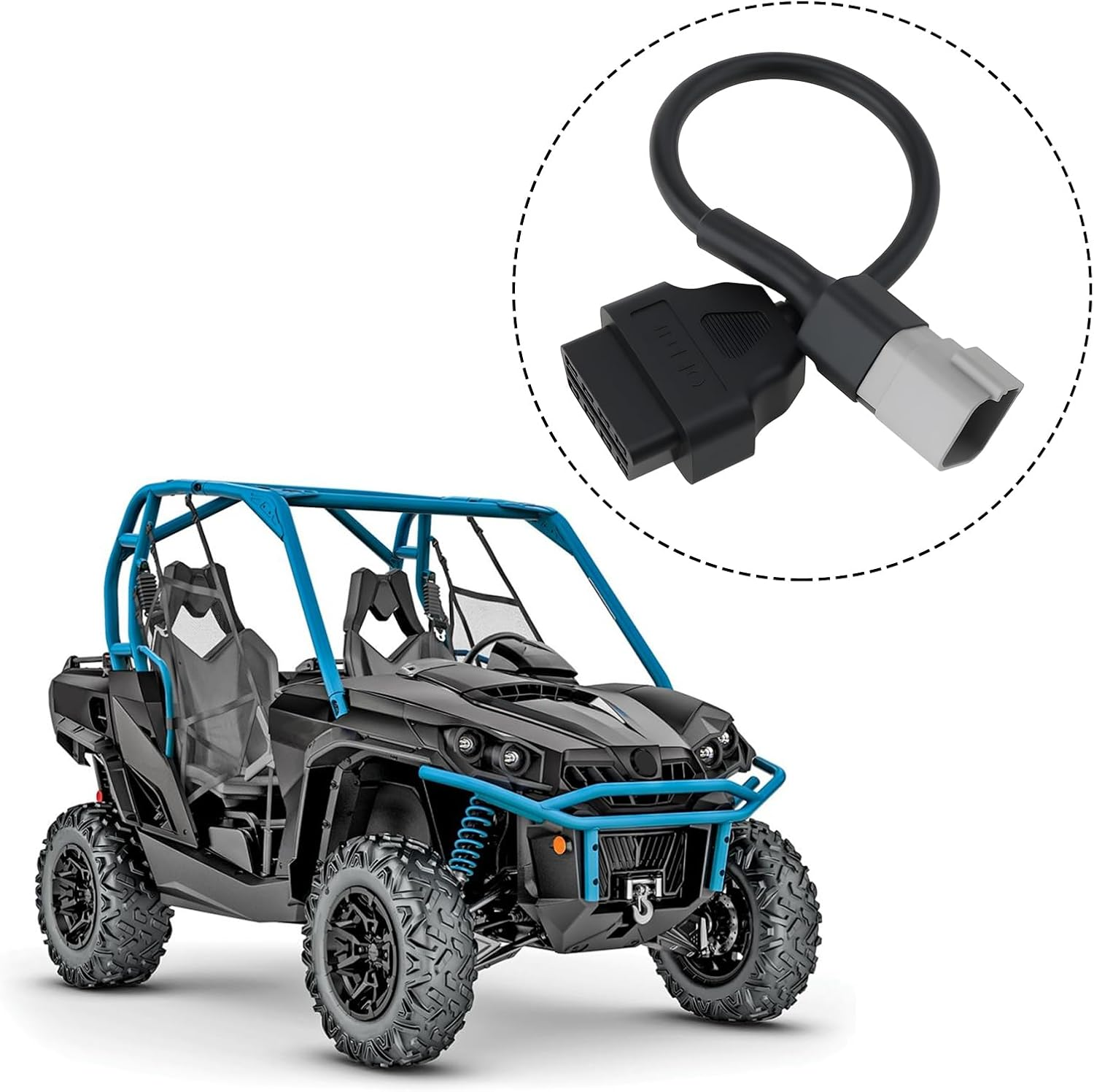 Emsea 6 Pin OBD2 6-Pin to 16-Pin Diagnostic Cable Adapter Compatible with CAN-AM Moto ATV UTV All-Terrain Vehicle image number 4