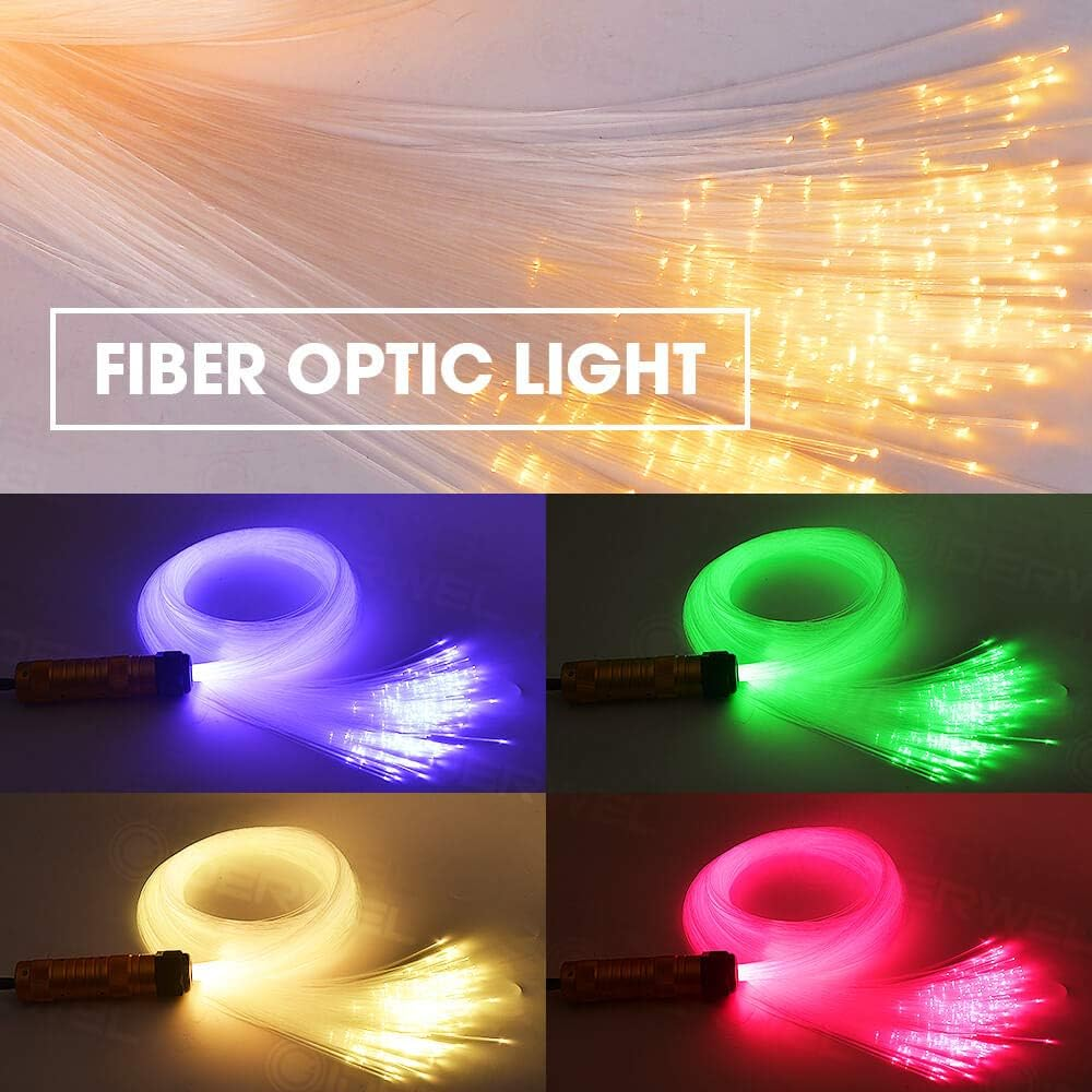 Starry Sky Fibre Optic Light for Car, 300 Pieces, 2 M, 0.75 Mm Fibre Optic Cable Star Ceiling Lights Kit, Bluetooth APP/RF Remote Control, RGBW Fibre Optic Light, Music Synchronization, Timing And image number 1