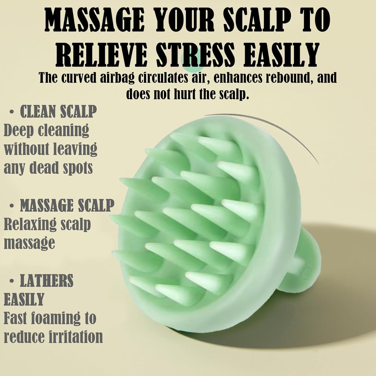 DKDDSSS Scalp Massage Brush Shampoo Brush, 2 Pieces Silicone Shampoo Hair Brush for Exfoliating and Stimulating Hair Growth, Reduces Dandruff, Stimulate Hair Growth, Fir Green image number 6