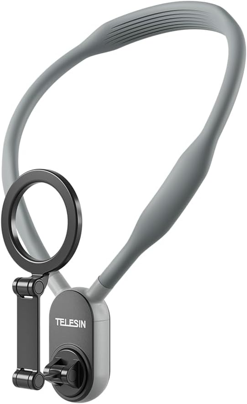 TELESIN&deg; Magnetic Neck Cell Phone Holder, Hands Free Phone Stands Mount for Neck, Pov/Vlog Recording Necklace Lanyard Harness Body Strap for Iphone 16 15 14 13 12 Seires Android Samsung Phones