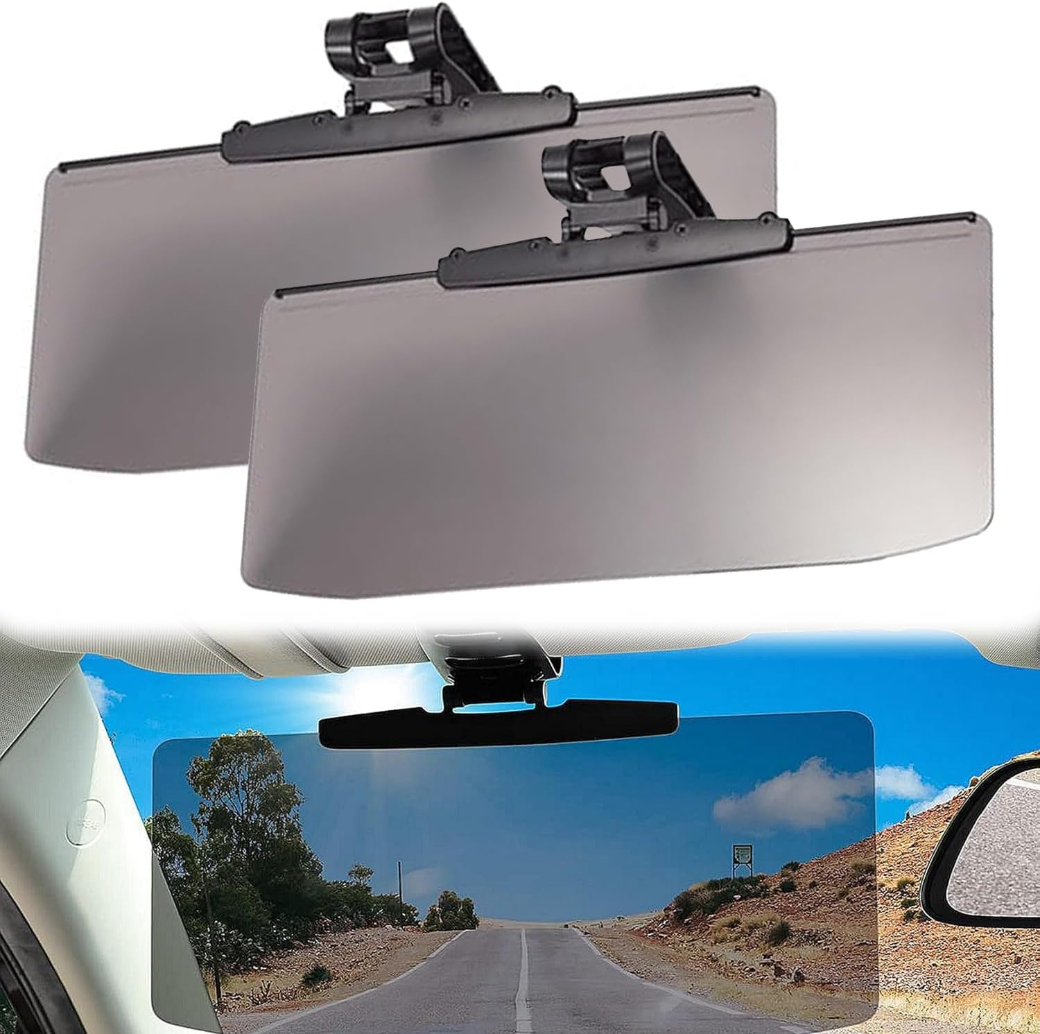 IONPSHG 2Pcs Universal anti Glare Polarizing Sunshade Extender Adjustable Angle All Seasons Universal Car Shade, for anti Glare Snow Blindness Uv Protection in Cars Trucks and Suvs All Year Round image number 4