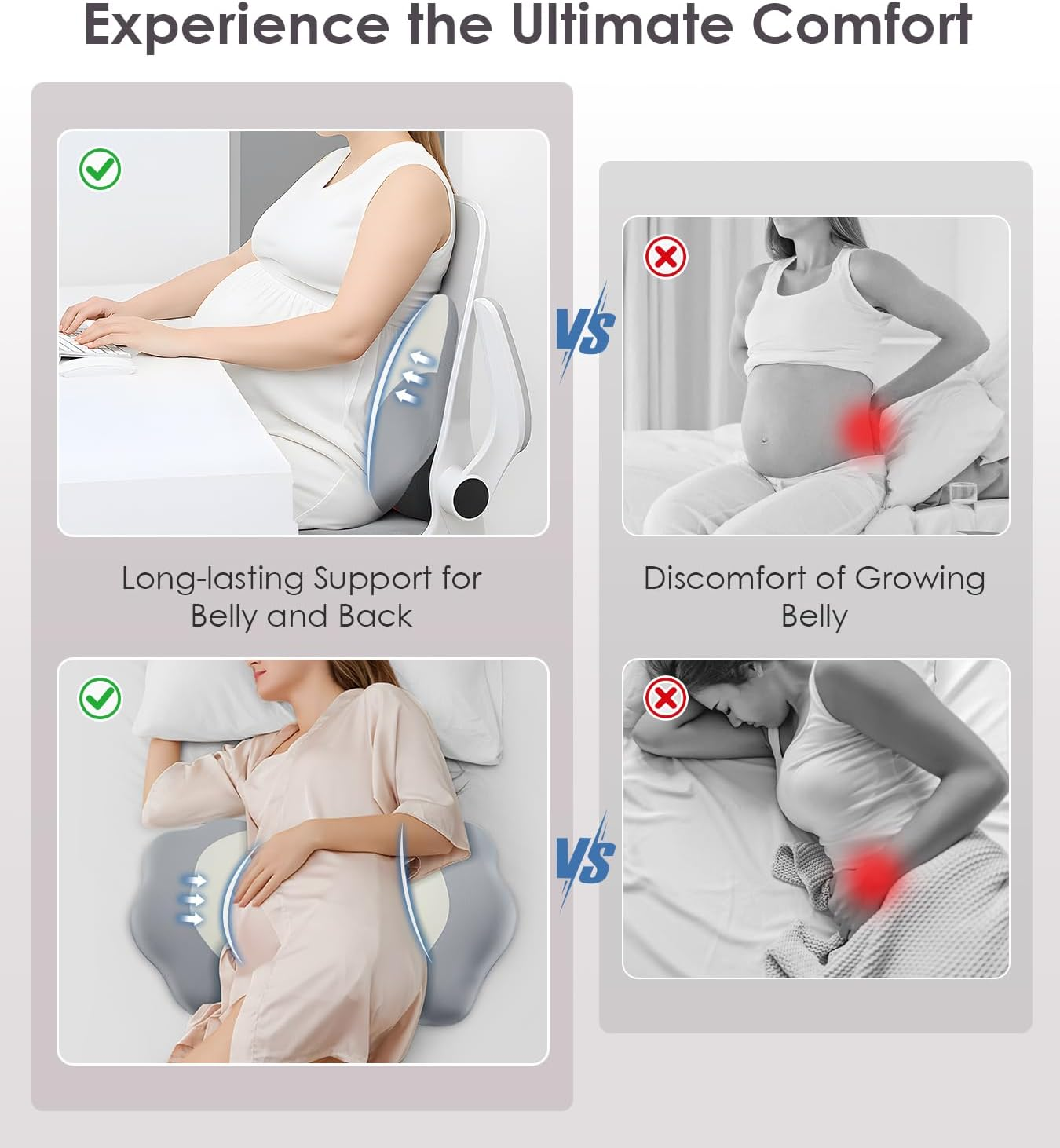 Pregnancy Pillows for Sleeping, Memory Foam Maternity Pillow Support for Back Belly HIPS, Adjustable Travel Wedge Pillow for Pregnant Women, Side Sleeping Pregnant Pillows with Cooling Pillowcase image number 6