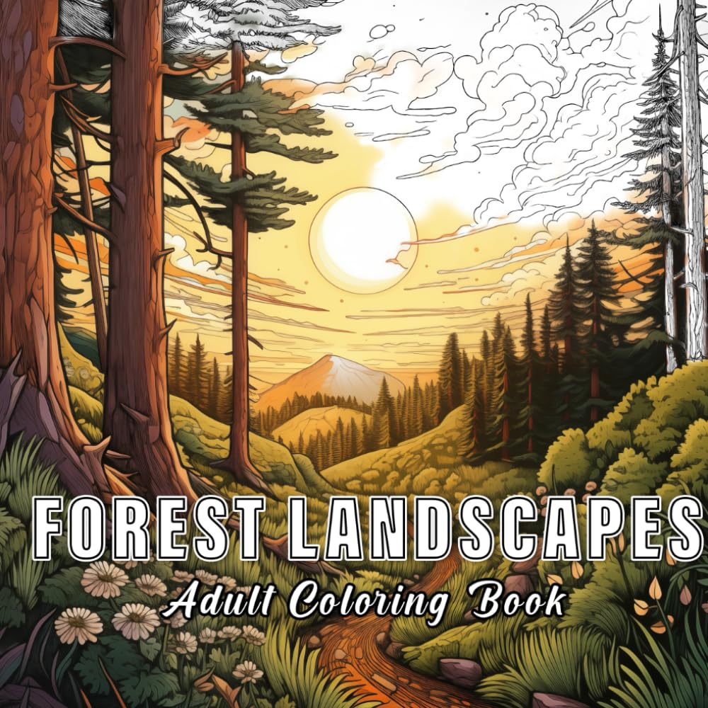 Forest Landscapes: Adult Colouring Book with 60 Forest Sketches.