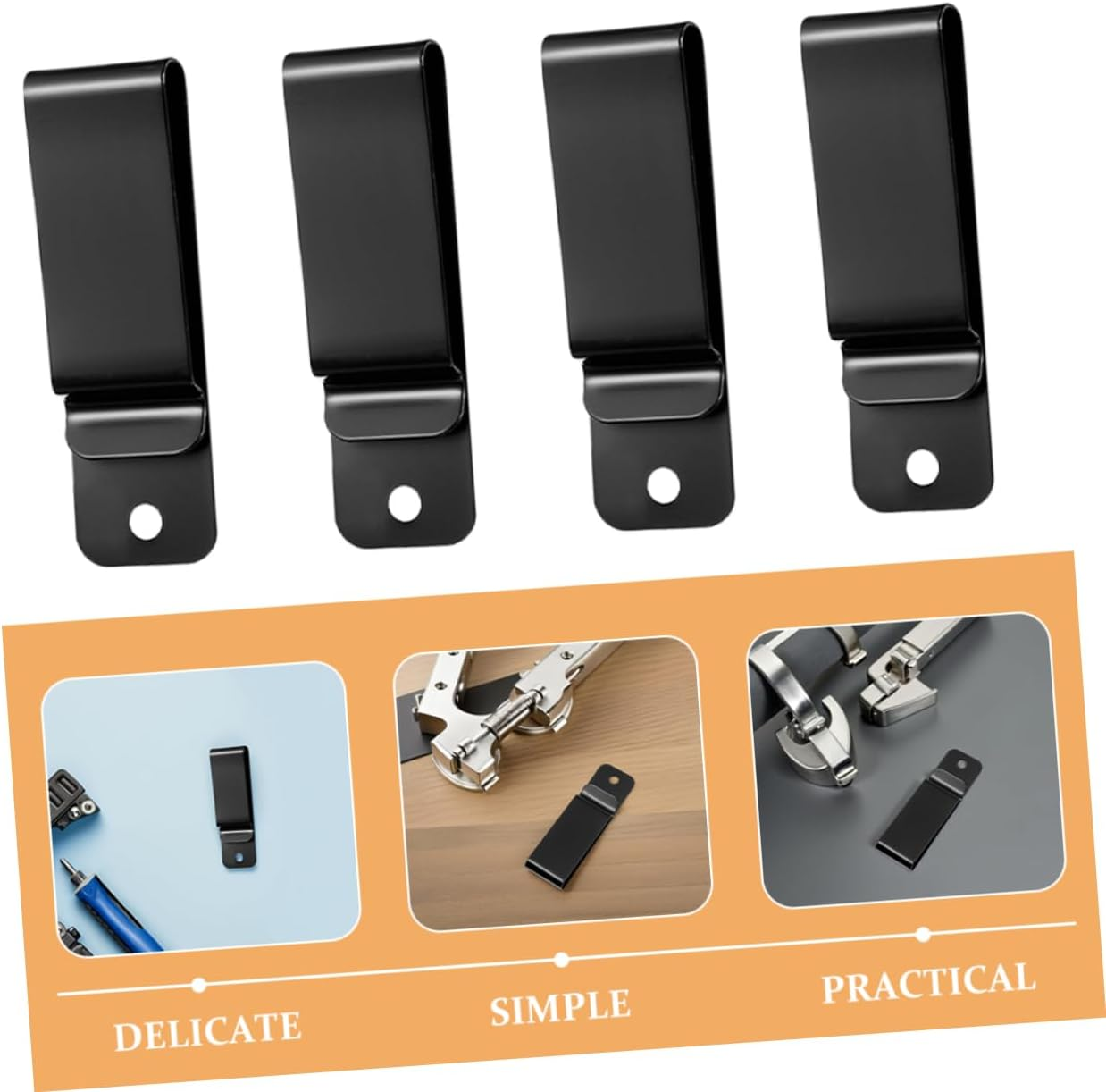 FOYTOKI Metal Belt Clip Keyring for Phone and Wallet Stylish Stainless Steel Outdoor Bag Clip Multi-Functional Sling Strap Secure Travel Accessory image number 6