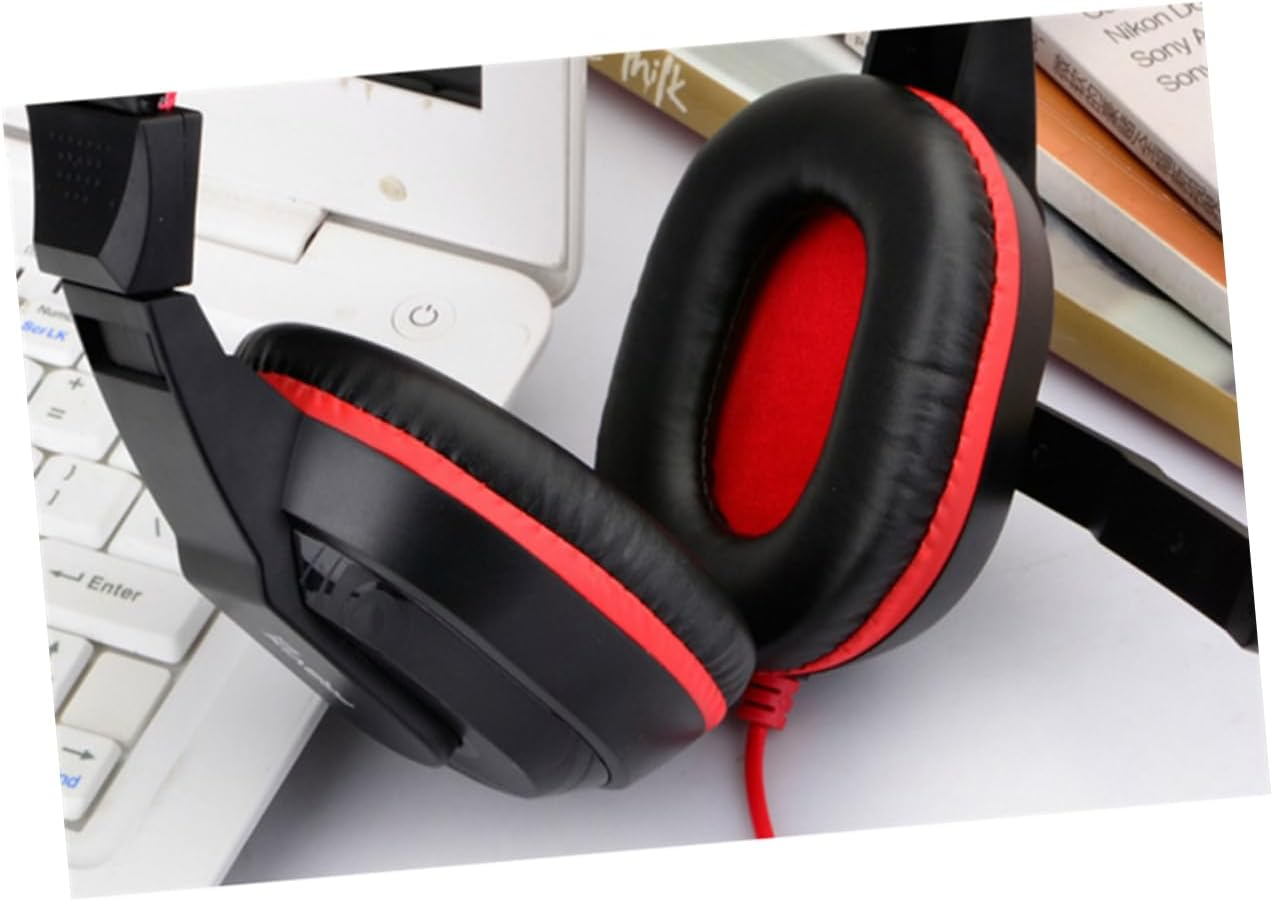 LOORGVEL Adjustable Gaming Headset Noise-Canceling Stereo Mic for Pc Laptop, Wired Headphones Microphone for Online Gaming and Work, Random Color image number 3