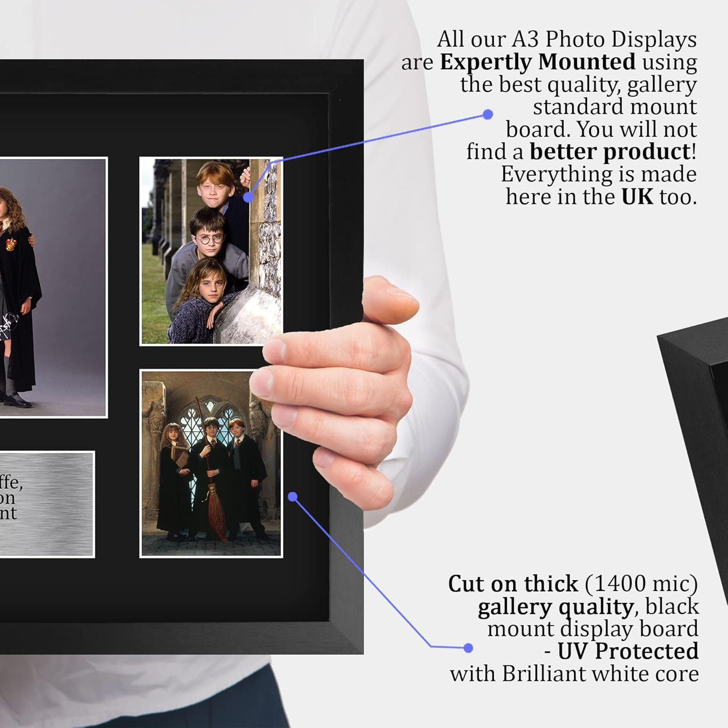 HWC Trading FR A3 Radcliffe, Watson & Grint Harry Potter Ron Weasley, Hermione Granger Gifts Printed Signed Autograph Picture for Movie Memorabilia Fans - A3 Framed image number 4