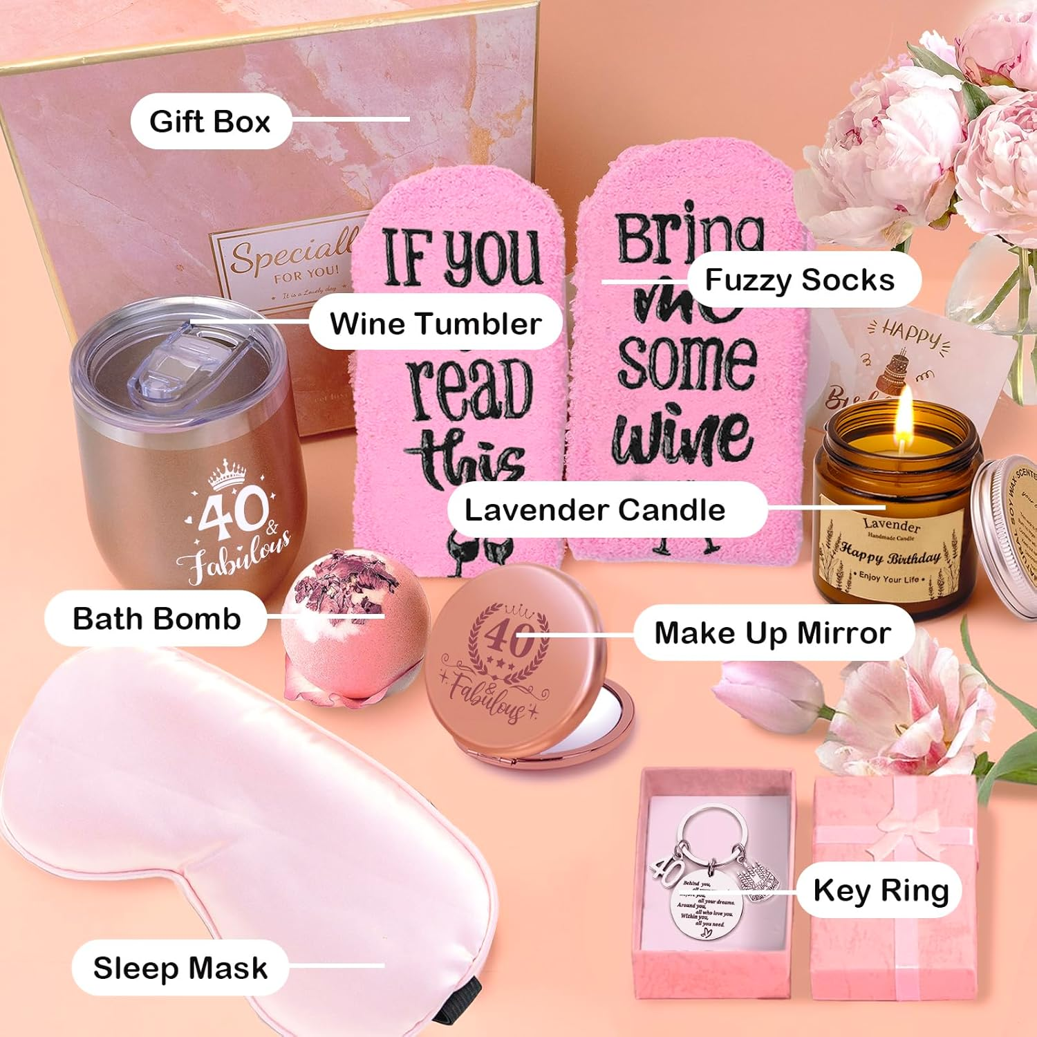 40Th Birthday Gifts for Women, Happy Birthday Pamper Set Present Basket, Best 40 Years Old Pamper Gift Ideas for Her, Best Friends, Sisters, Daughter at Thanksgiving/Christmas/Mother'S/Valentines Day - 21Th image number 6