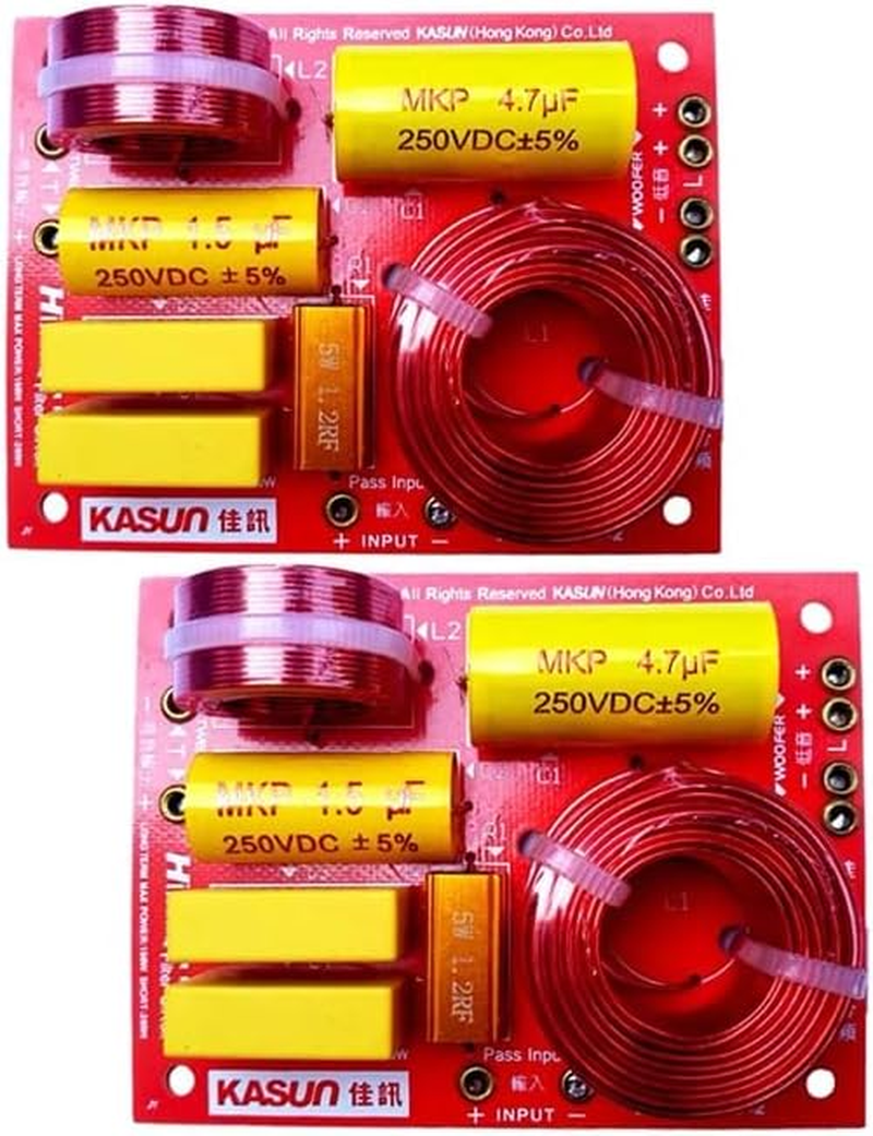 HOOCI 2PCS 2 Way (Treable+Bass+Bass) 130W Speaker Frequency Divider Home Theater Hifi Stereo Filter Circuit Audio Crossover Filters image number 4