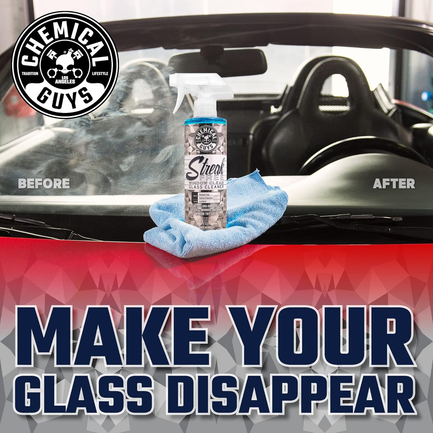 Chemical Guys CLD_677_16 Window Clean Streak-Free Glass Cleaner (16 Oz)