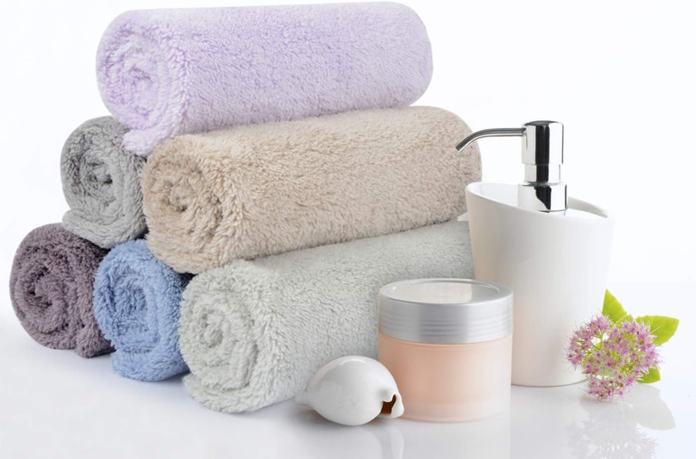 SUNLAND Microfiber Face Cloth Reusable Makeup Remover Facial Cleansing Towel Ultra Soft Face Washcloth 12Inchx12Inch 6 Pack Multicolor image number 6