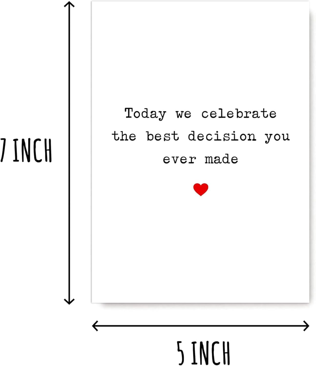 Krysdesigns Funny & Romantic Anniversary Card Engagement Wedding Card - Today We Celebrate the Best Decision You Ever Made - Best Decision You Made, 5X7 Inches image number 5