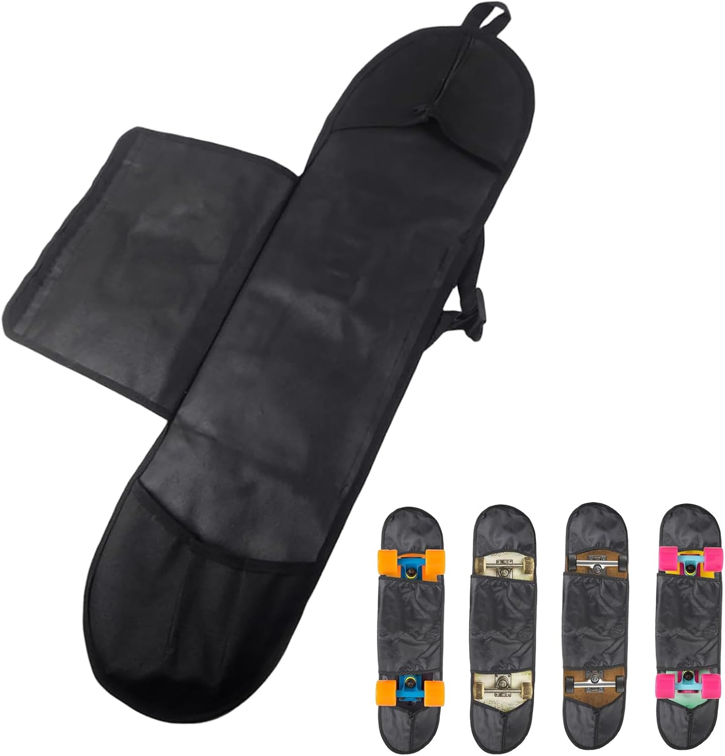 Skateboarding Backpack, Portable Funnel Padding Kit Artificial Belt Shoulder Bag Skateboard Belt Portable Funnel Protective Frame Skateboard Padding Kit