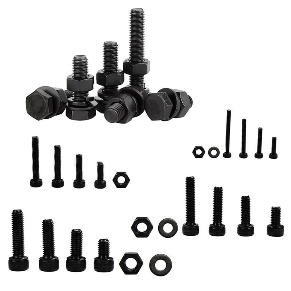 240Pieces Screw Assortment Kit, 10.9 Grade Alloy Steel, Button Head Socket Cap Metric Screws Bolts, Flat Washers/Nuts/Hex Wrenches M6/M4/M5/M6/M8/M10,Black image number 5