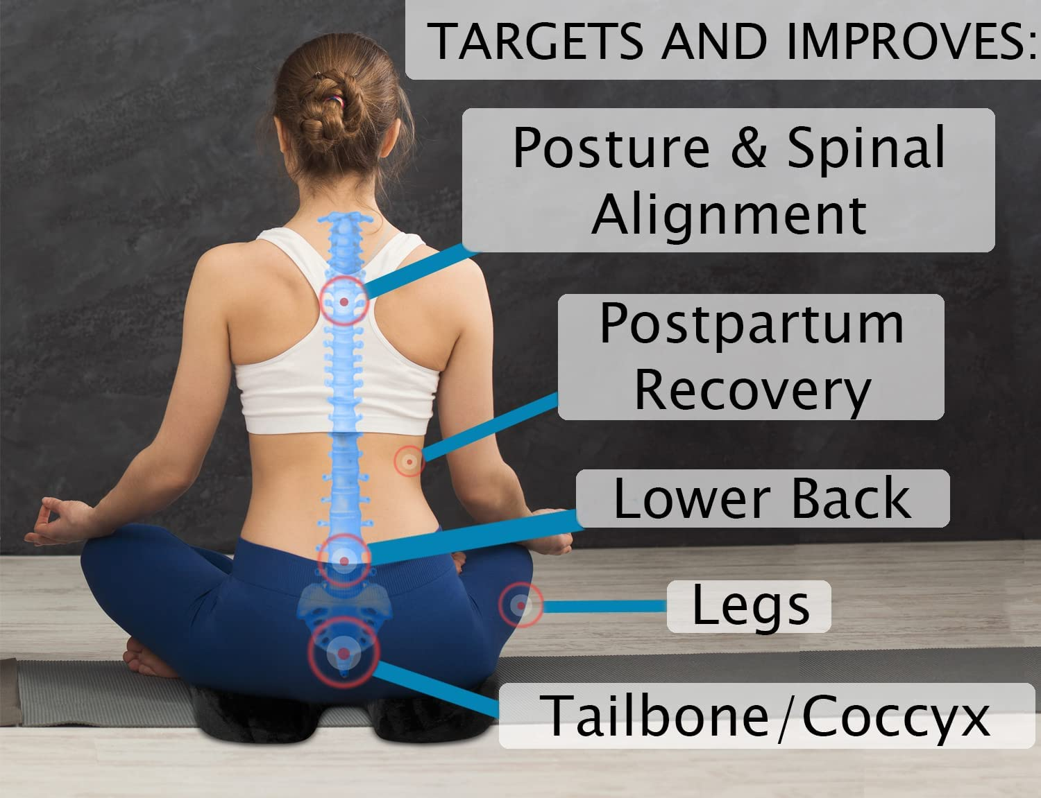 Coccyx Extra Large Memory Foam Gel Sitting Pillow for Back Pain, Sciatica and Tailbone Relief - Perfect Fit for Office and Kitchen Chair, Wheelchair, Car, Truck (Xl-Black) image number 1