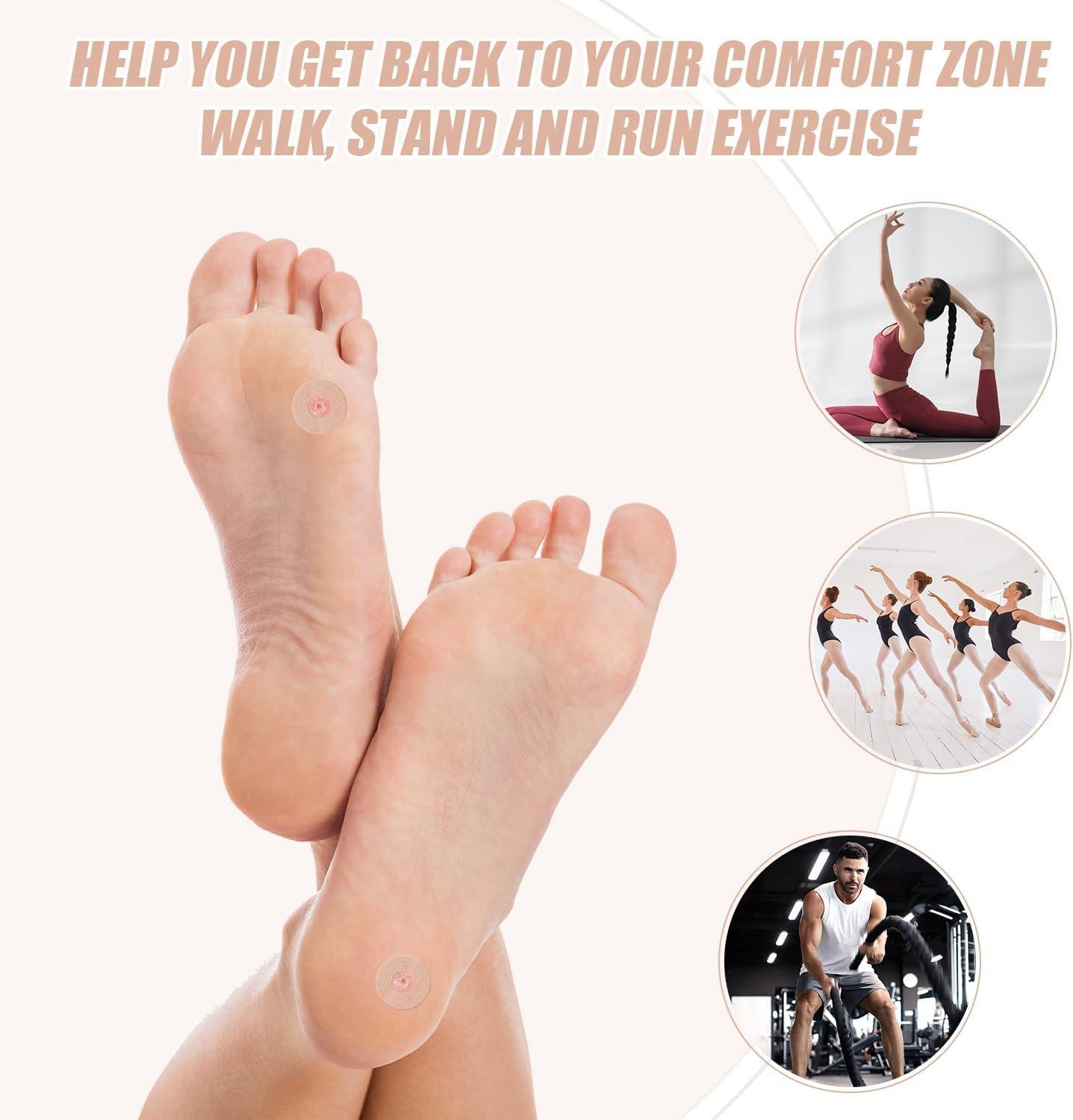 36Pcs Foot Cushions, Corn Patches for Bottom of Plasters Pads Corn Removers Pads Corn Protectors for Men and Women Feet Toes Heel (Round)