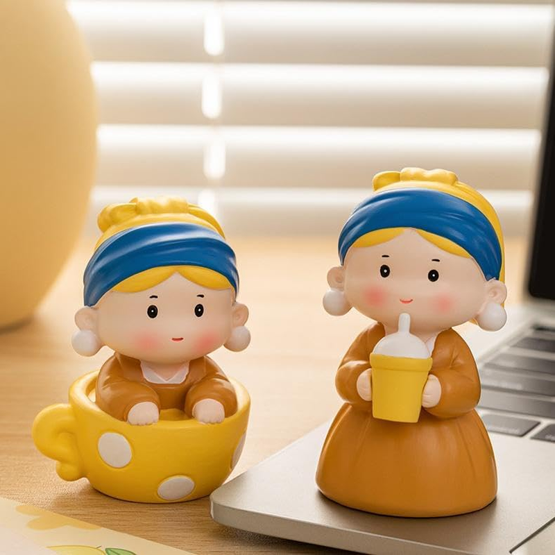 Pearl Girl Statue（Drink）, Wall Art Rack Decoration, Featuring the Famous Painting Pearl Girl Statue, Abstractly Handmade Collectible, Desk, Bookshelf, Coffee Table, Living Room, Bedroom Decoration image number 6