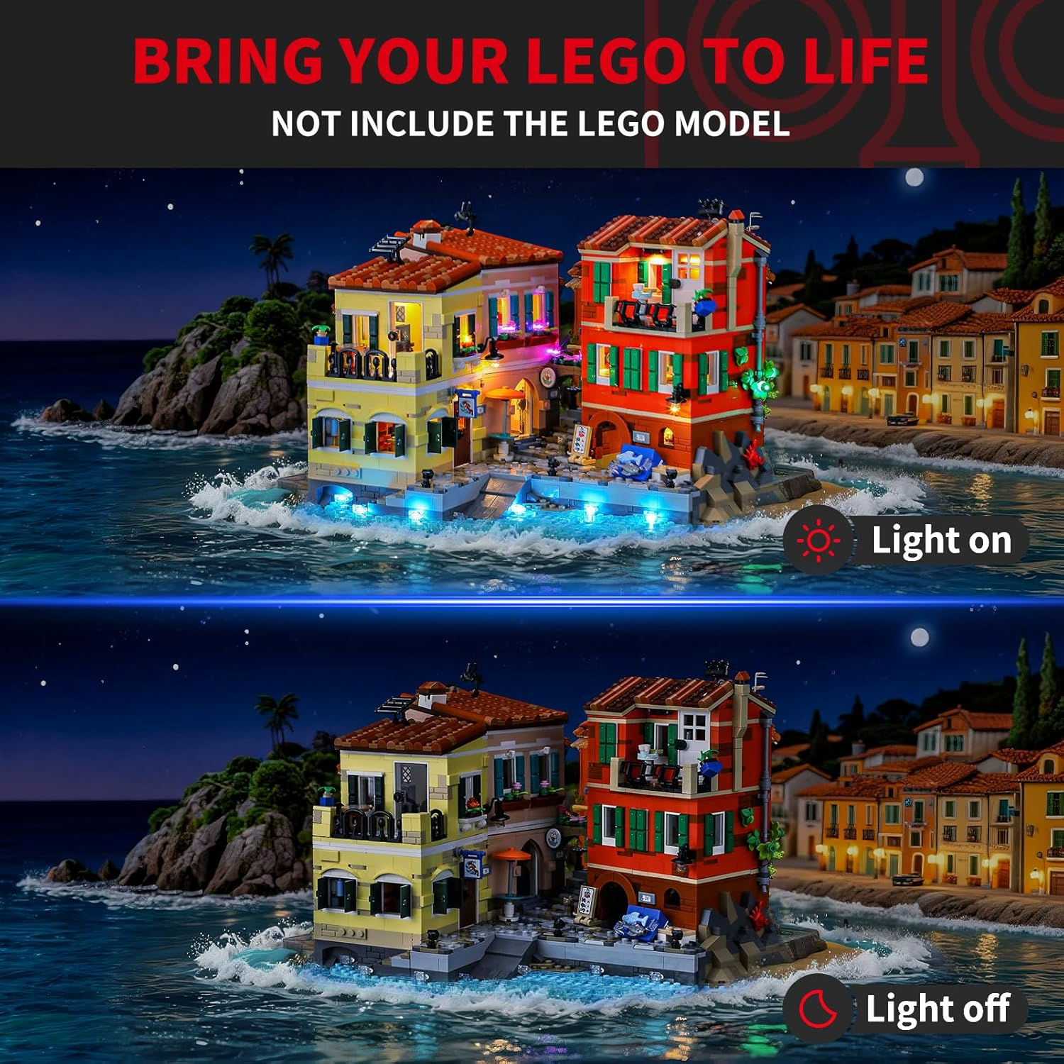 BRIKSMAX 2.0 Light Kit for -Italian Riviera -Innovative Led Lighting Compatible with  Ideas 21359 - Not Included Model Set image number 2