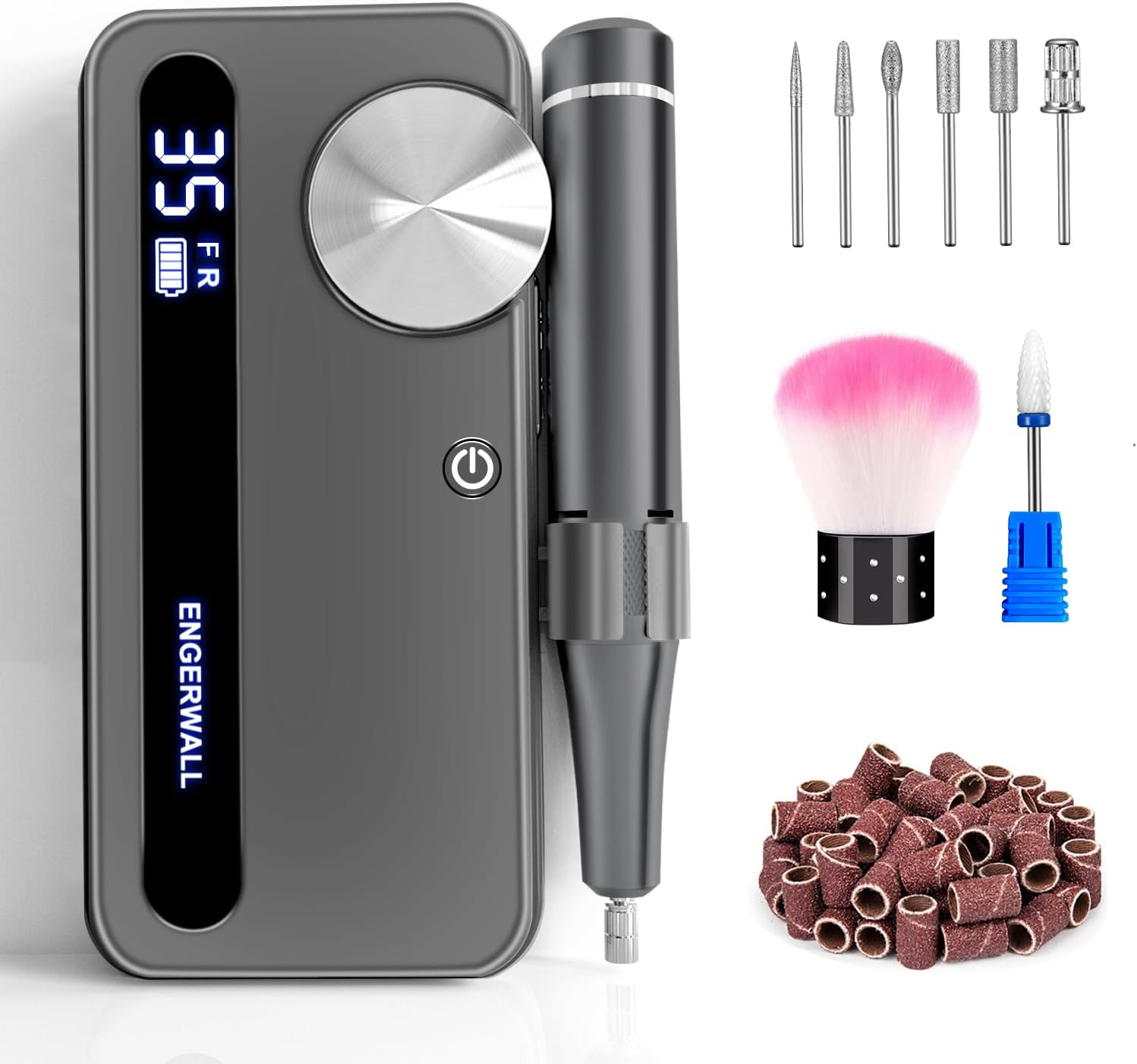 ENGERWALL Professional Manicure Pedicure Kit (Dark Silver-35000 RPM) image number 5