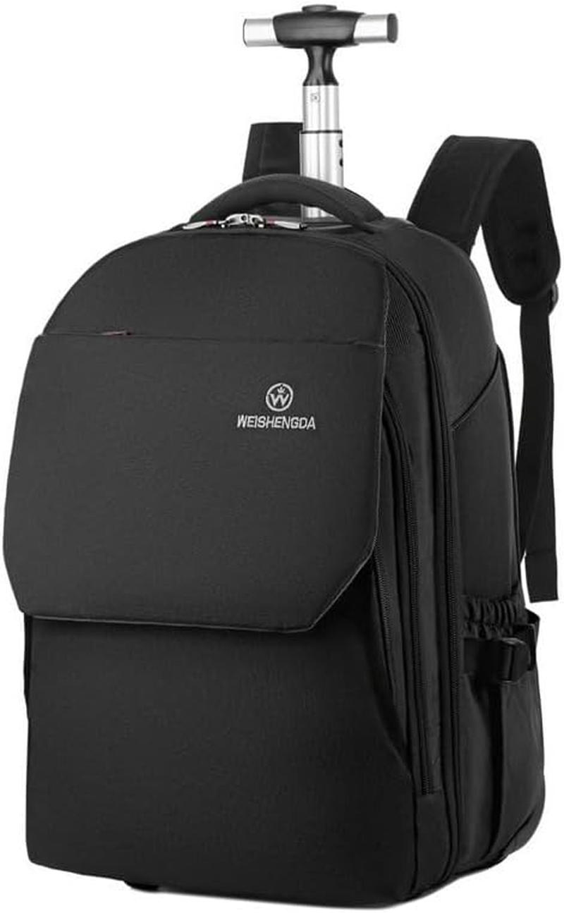 19 Inch Wheeled Rolling Backpack Travel Backpack, Wheeled Backpack, Waterproof and Stylish Portable Laptop Bag, Durable and Quiet Wheel Foldable Strap, Suitable for Student and Business Travel image number 5