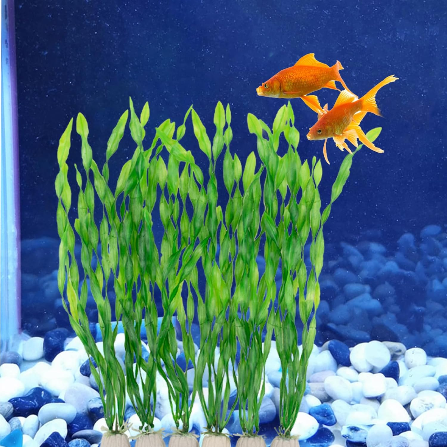 12Pcs Artificial Aquarium Plants Plastic Aquatic Plant Simulation Water Plants Decor Fish Tank Decorations Accessories image number 5