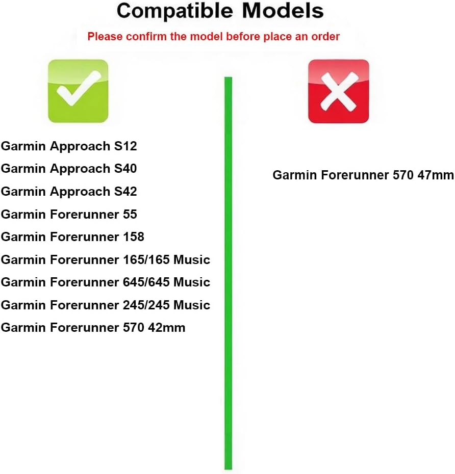 Leopard Replacement Band for Garmin Approach S12/S40/S42, 20Mm Silicone Sport Watch Strap for Garmin Forerunner 55/165/165 Music/158/D2 Air X10/Vivomove Trend - Blackrose image number 6