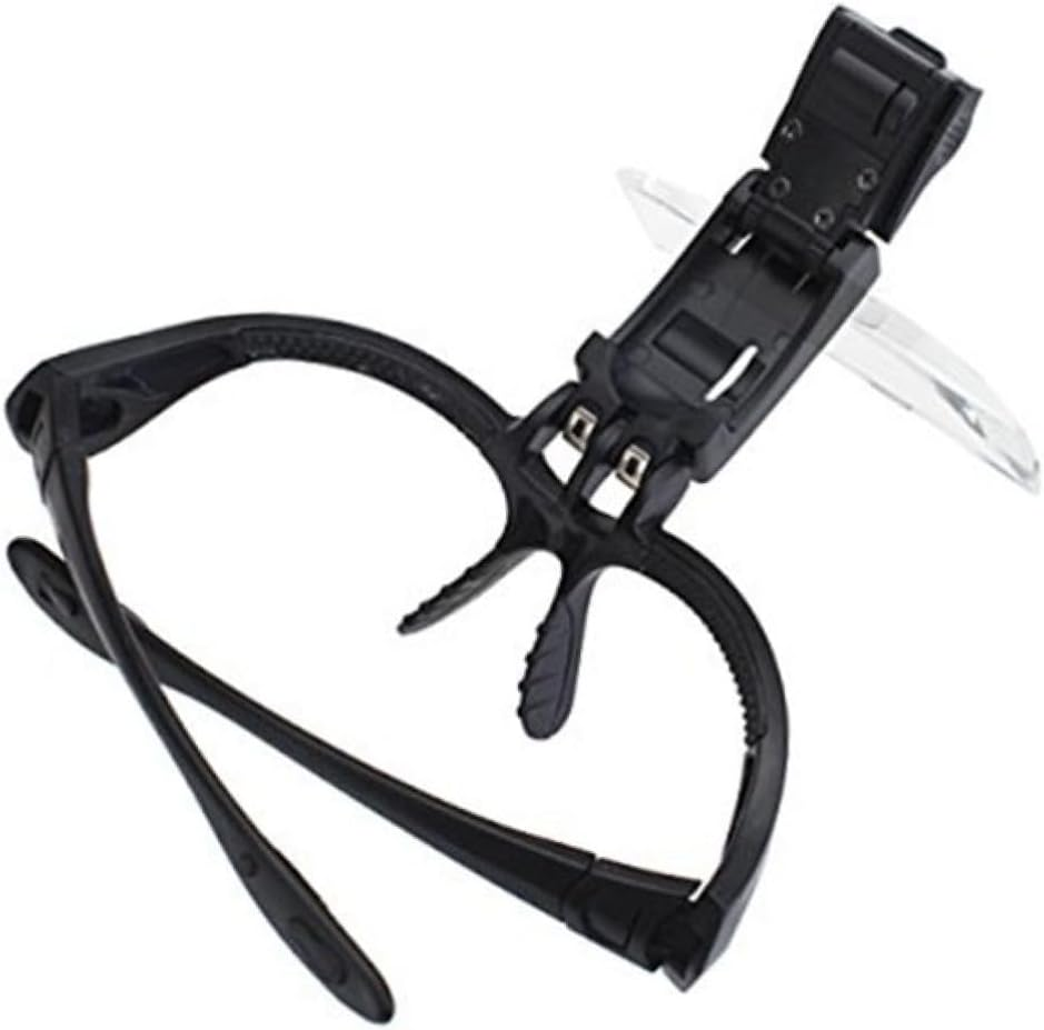Headband Magnifier Loupe Led Light, 5 Interchangeable Lenses, Black Goggle Visor for Reading, Jewelry Crafting, and Close Work image number 4