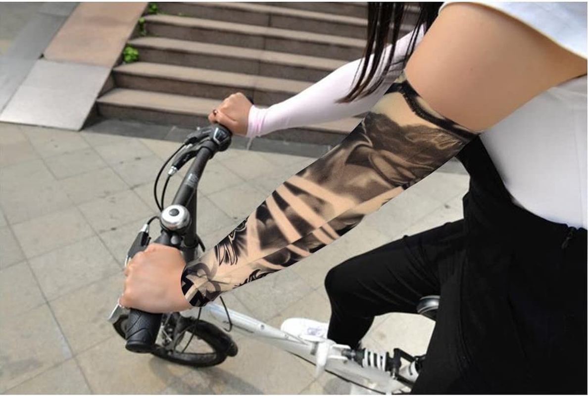 20Pcs Tattoo Arm Sleeves Temporary Fake Slip on Arm Protector Body Art Arm Stockings Accessories - Designs Tribal, Dragon, Skull, and Etc.By HOVEOX image number 4