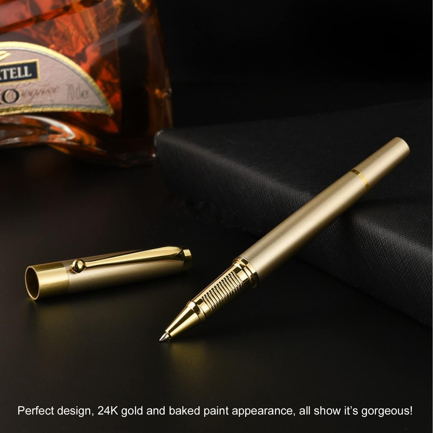 YIVONKA Ballpoint Pen Black Refill,Luxury Ballpoint Line Width 0.5Mm,Best Ball Pen Gift Set for Men & Women Professional Executive,Office,Nice Ballpens Classy Gift Box (Gold) - 2 Blue image number 7