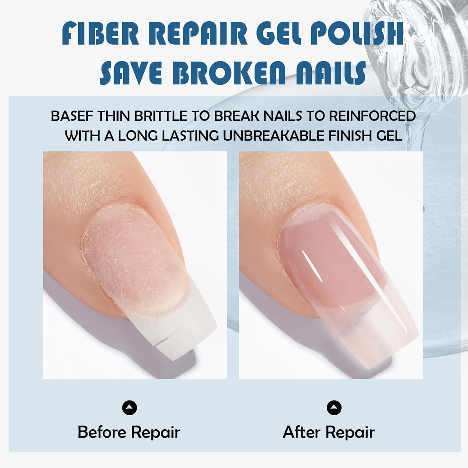 Gupcaqosjw Fiber Gel for Nails,Nail Thickening Strengthener Extension Gel - 15Ml Quick Dry Manicure Tool for Indoor Travel Outdoor Home Salon image number 2