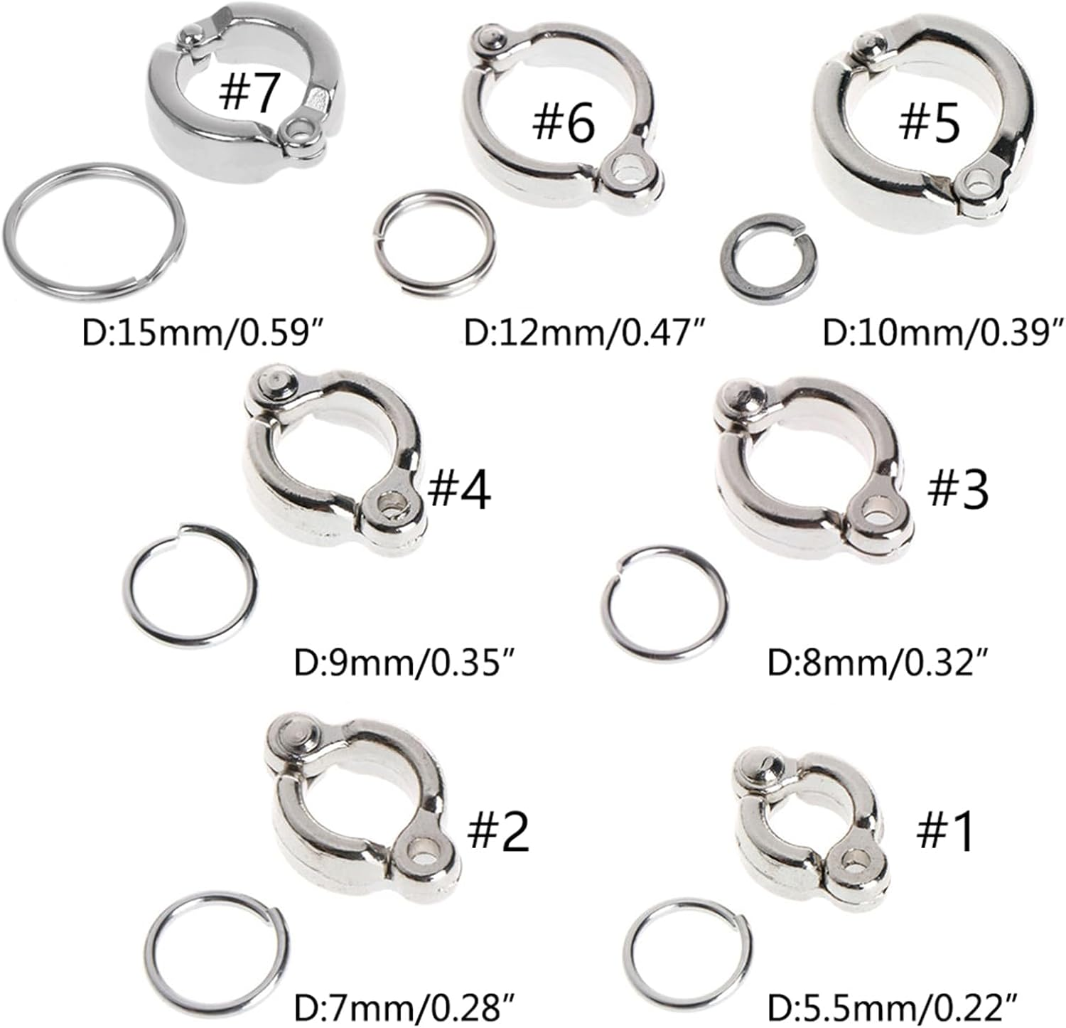 ROYJJ Bird Foot Rings Metal Parrot Leg Outdoor Fly Training Active Opening Clip Accessories for Small Large Birds image number 2