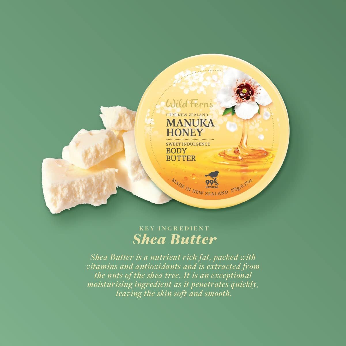 Wild Ferns Manuka Honey Sweet Indulgence Body Butter, 175G, Pack of 1 image number 3