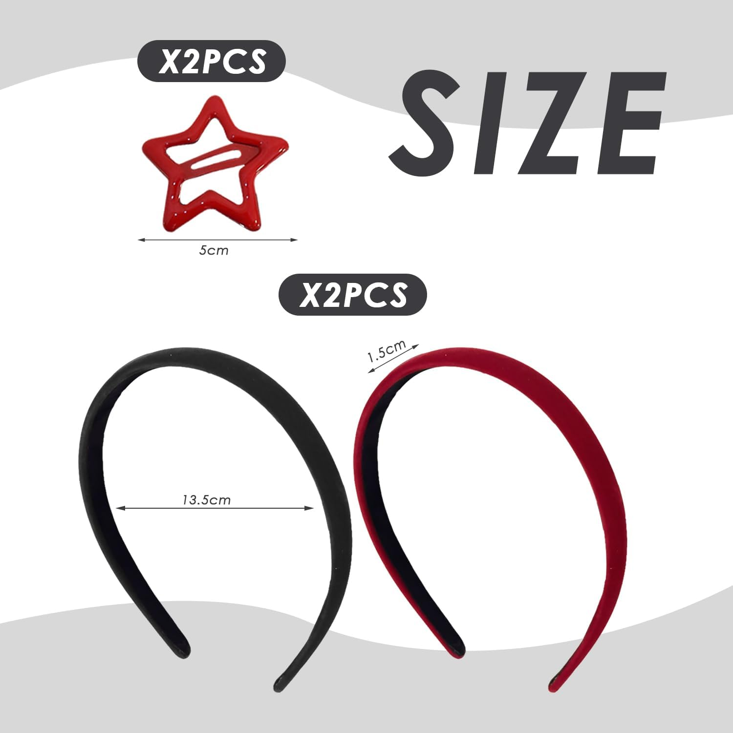 Pack of 2 Velvet Headbands, 2 Pieces Hair Pins, Girls Headband Decoration, Clothing Accessories, Hair Accessories, Simple and Fashionable Hair Bands, Headband Jewellery image number 3