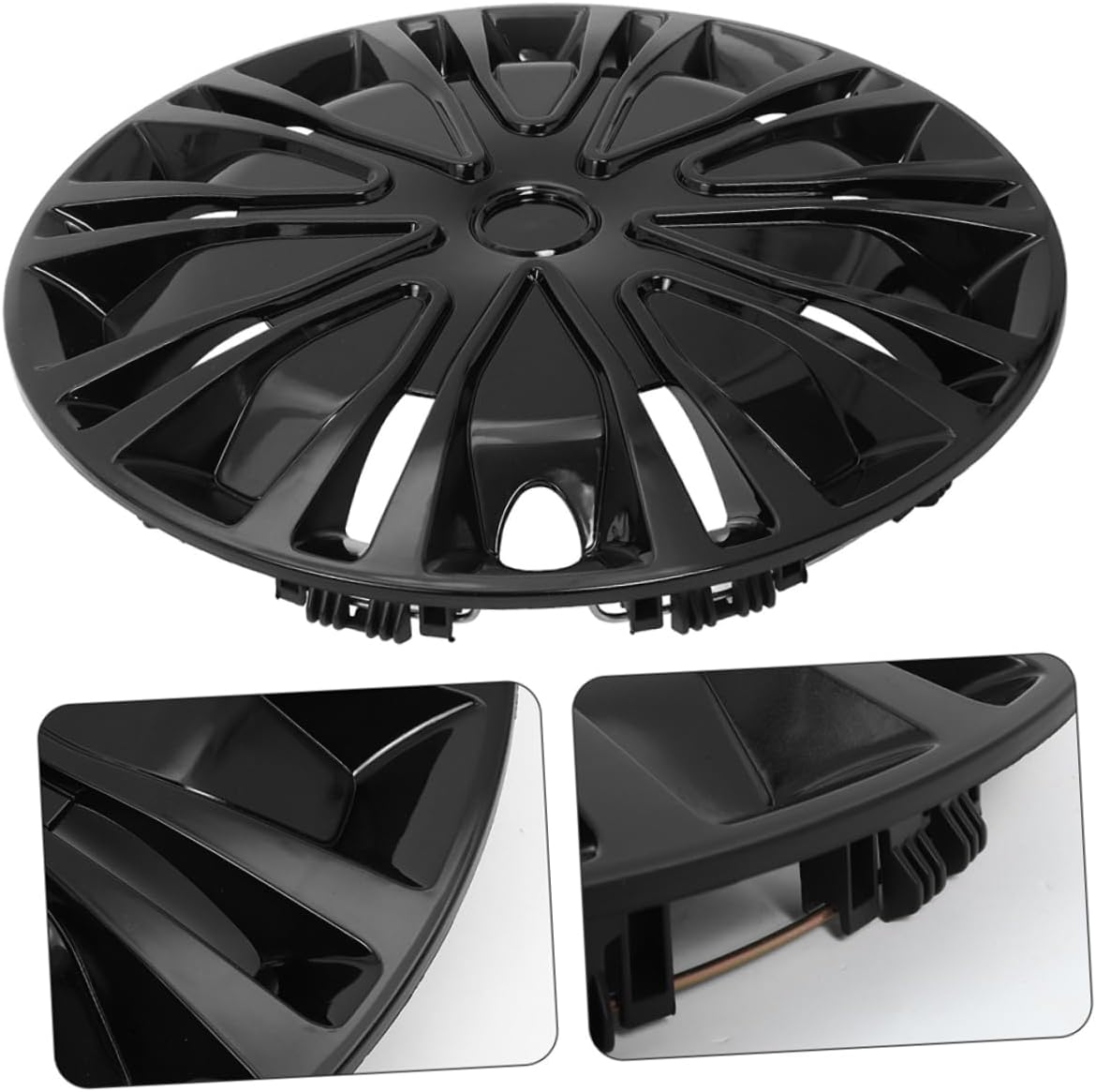 TOGEVAL 15-Inch Automotive Decorative Wheel Hub Covers Full Black Universal Car Hubcaps Rim Cover Accessories for Vehicle Wheels Exterior Modification image number 1