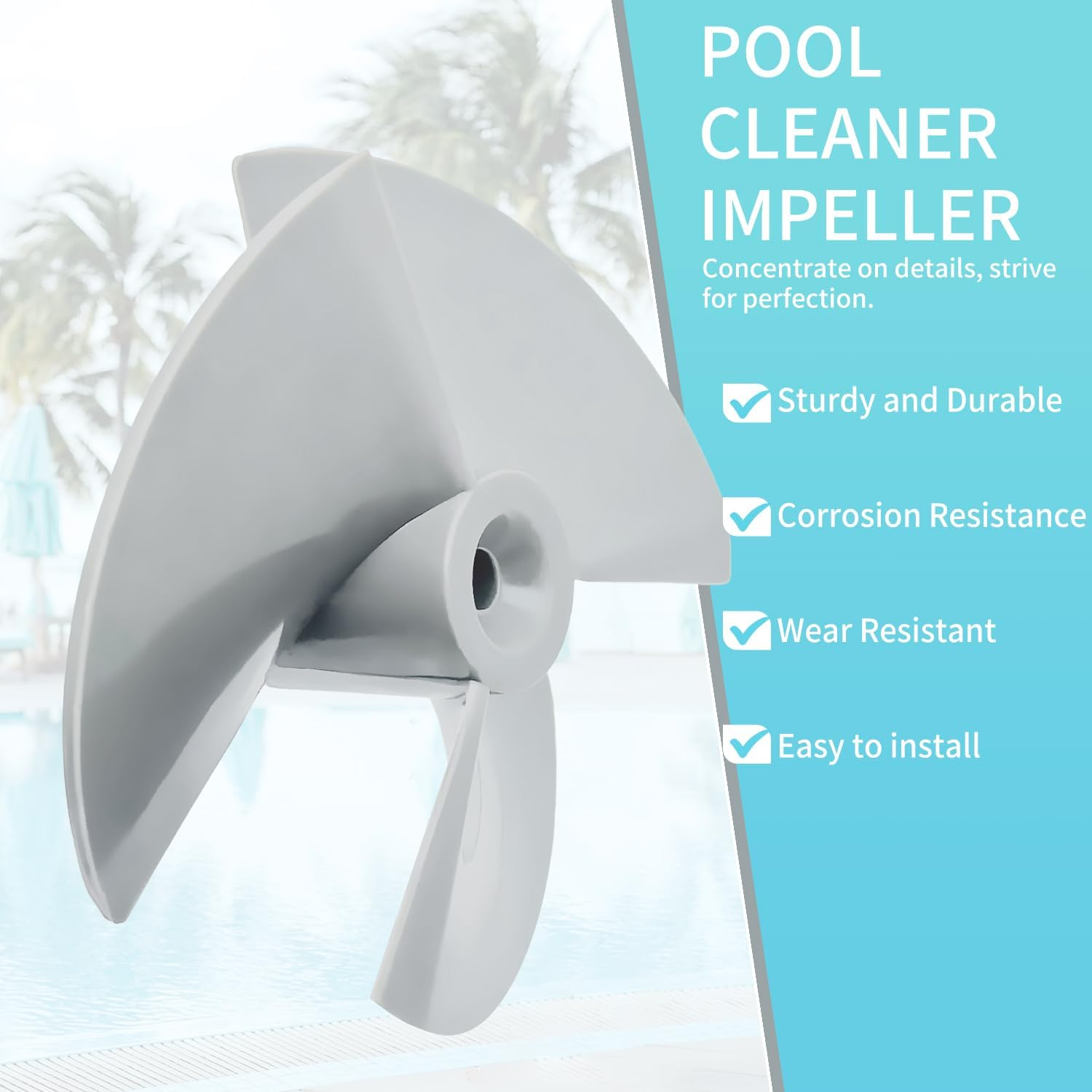 Deawater RCX11000 Pool Cleaner Impeller with Screw for Hayward Tigershark QC Shark Sharkvac XL Robotic Pool Cleaners image number 6