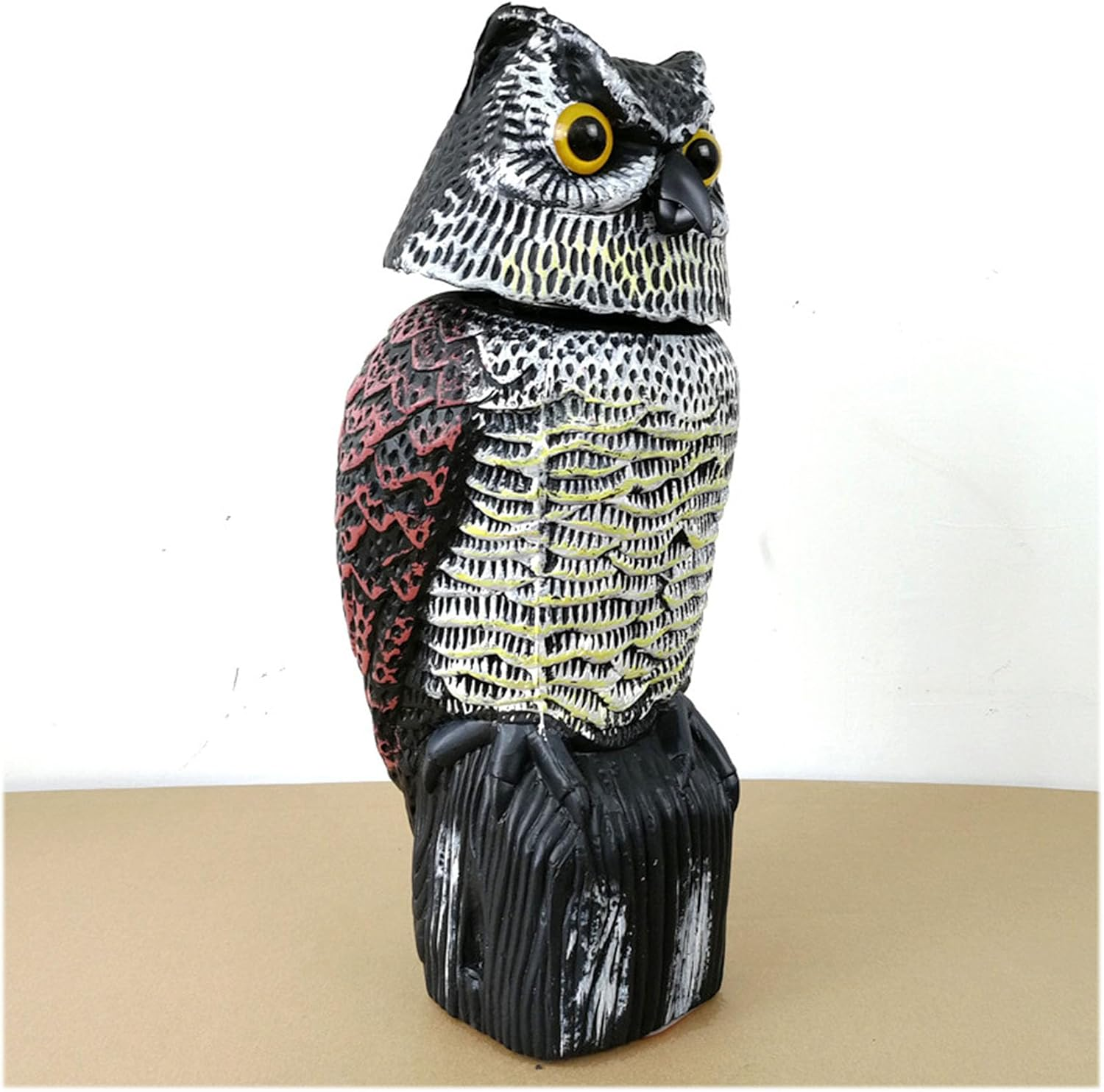 Scarecrows for Outside, Scarecrow Fake Owl with Rotating Head, Owl Decoy to Scare Birds Away Bird Deterrents for Outside, Woodpecker Deterrent, Plastic Owl Statue for Outdoor Garden Yard (1 Pack) image number 2