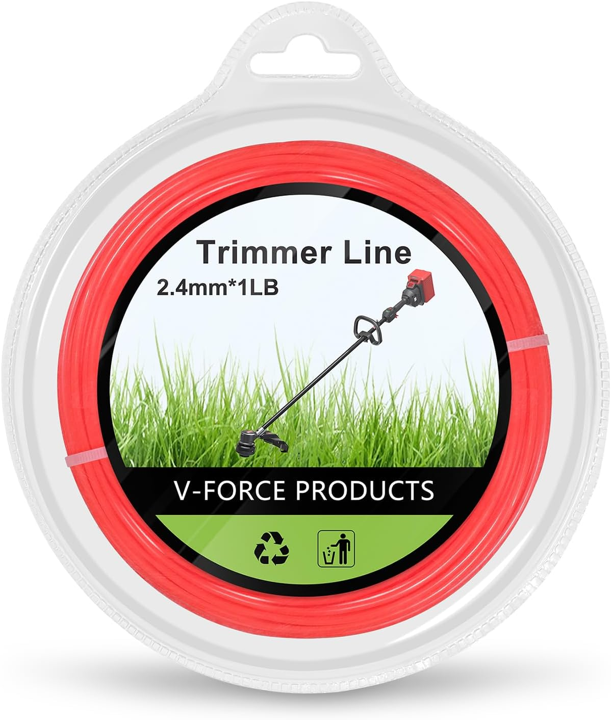 UCINNOVATE Orange 095 Trimmer Line, 278Ft round Weed Eater String, Flexible Nylon Weed Wacker String (2.4Mm&times;85M) for Mowers, String Trimmers image number 3