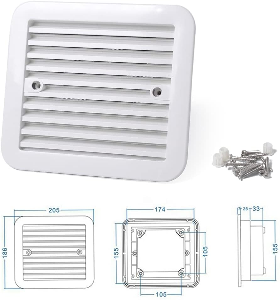 Areyourshop 12V Exhaust Fan RV Caravan Side Air Trailer Vent Ventilation Cooling Mute - Durable Weatherproof Plastic, Suitable for Rvs, Trailers, and Motorhomes, Low Power Consumption, High RPM image number 3