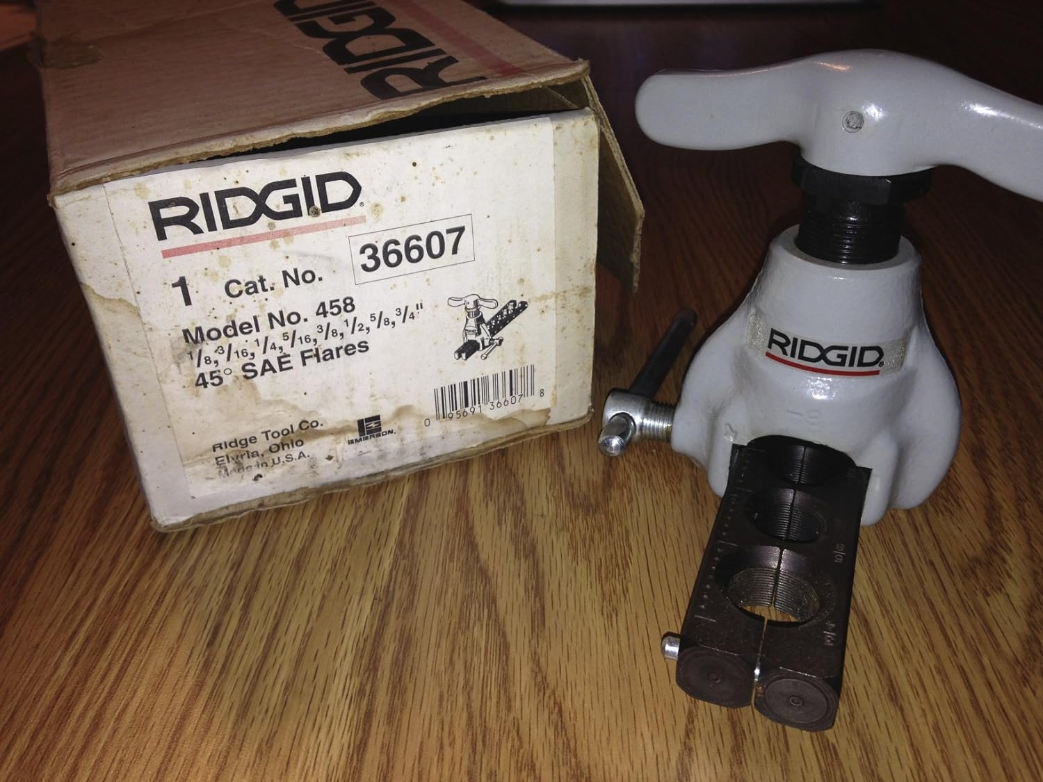 RIDGID 83037 Model 458R Precision Ratcheting Flaring Tool, 1/8-Inch to 3/4-Inch Pipe Flaring Tool image number 6