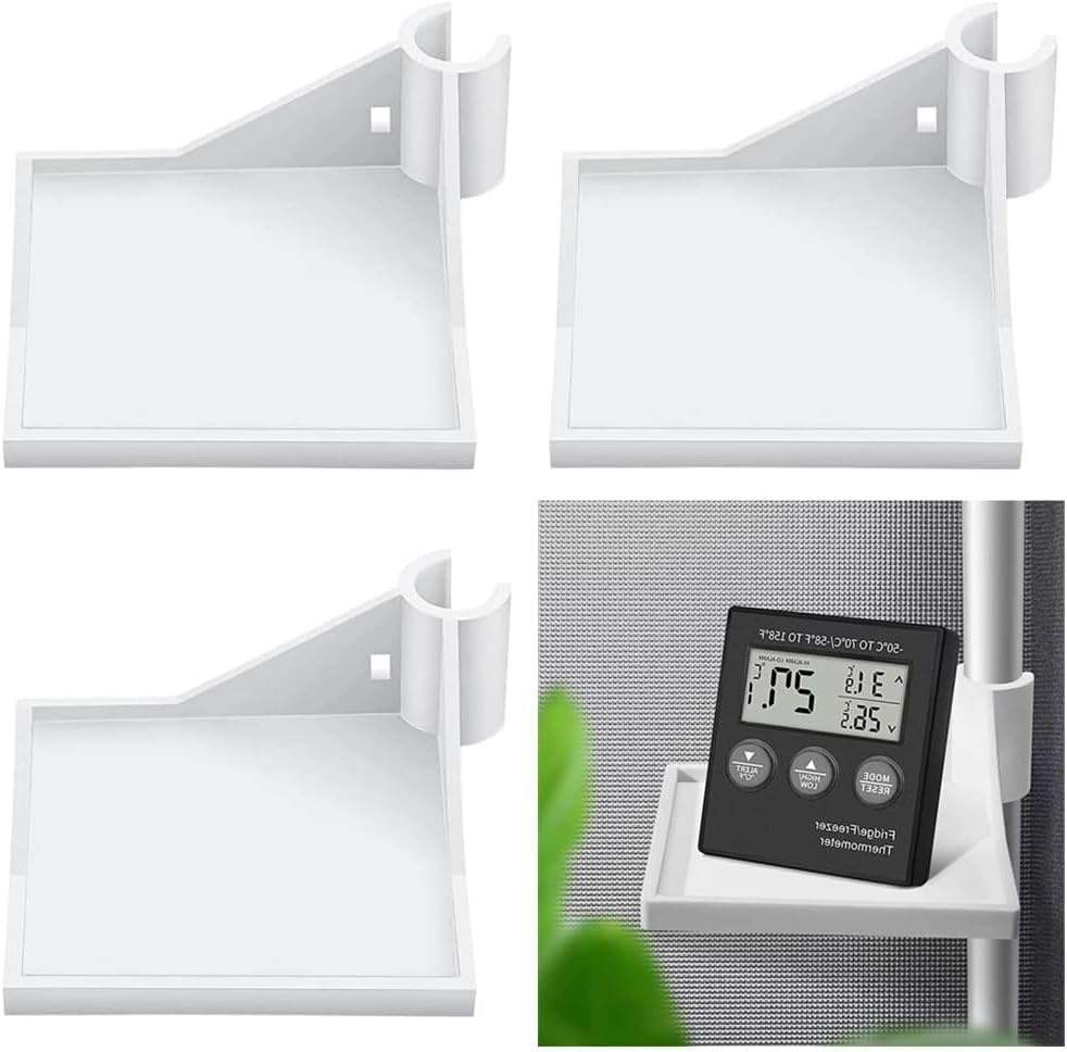 16 Mm Grow Tent Corner Shelf, 4 PCS Grow Tent Accessories,Grow Tent Corner Frame Tent Shelves,White Grow Tent Shelves for Place the Hygrometer Camera and Planting Equipment image number 3