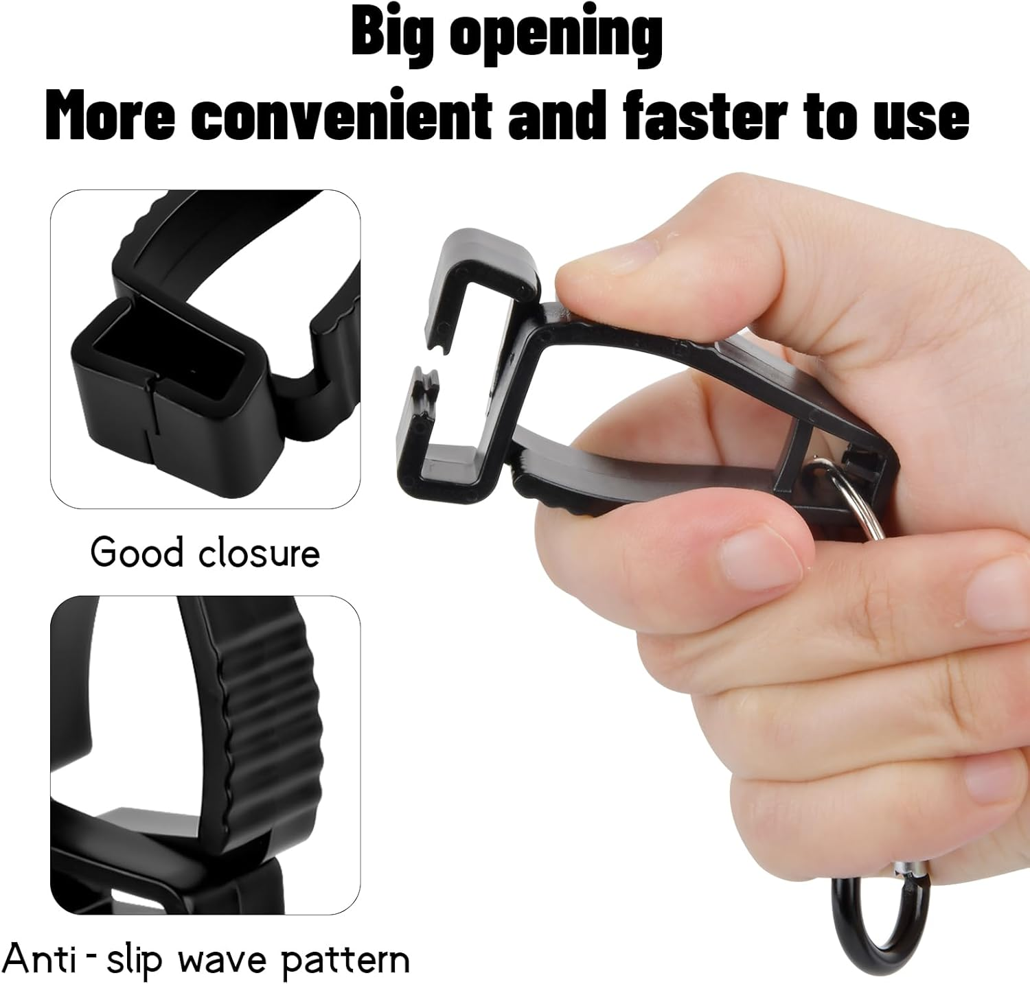 Work Glove Clip 4 Pcs Glove Clip Holder Glove Clamp Grabber Holder Labor Work Clamp Multifunctional Anti-Lost Glove Clip for Work Gloves Glasses Helmets Hanger (Black) image number 4