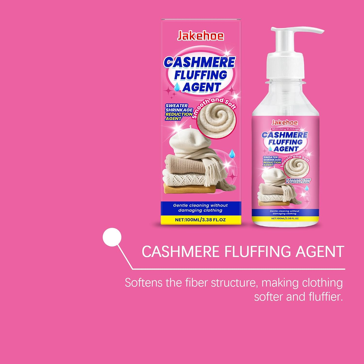 Cashmere Fluffing Agent, Wool Sweater Restoration Solution, Gentle Non-Damaging Formula for Shrinkage Reduction, Softening Treatment, 100Ml image number 3