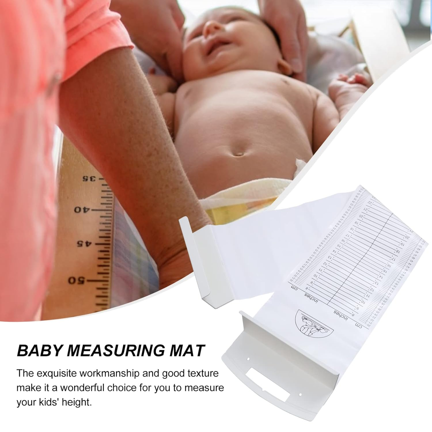 Balacoo Baby Height Measuring Mat: Safe Soft Infantometer Height Ruler for Newborns, Toddlers & Infants - Washable Baby Growth Chart for Home Use & Visits image number 3